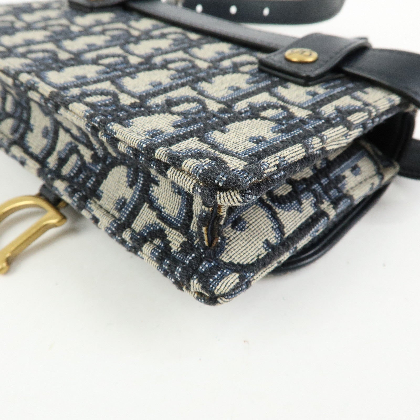 Christian Dior Saddle Trotter Canvas Waist Pouch Body Bag Navy