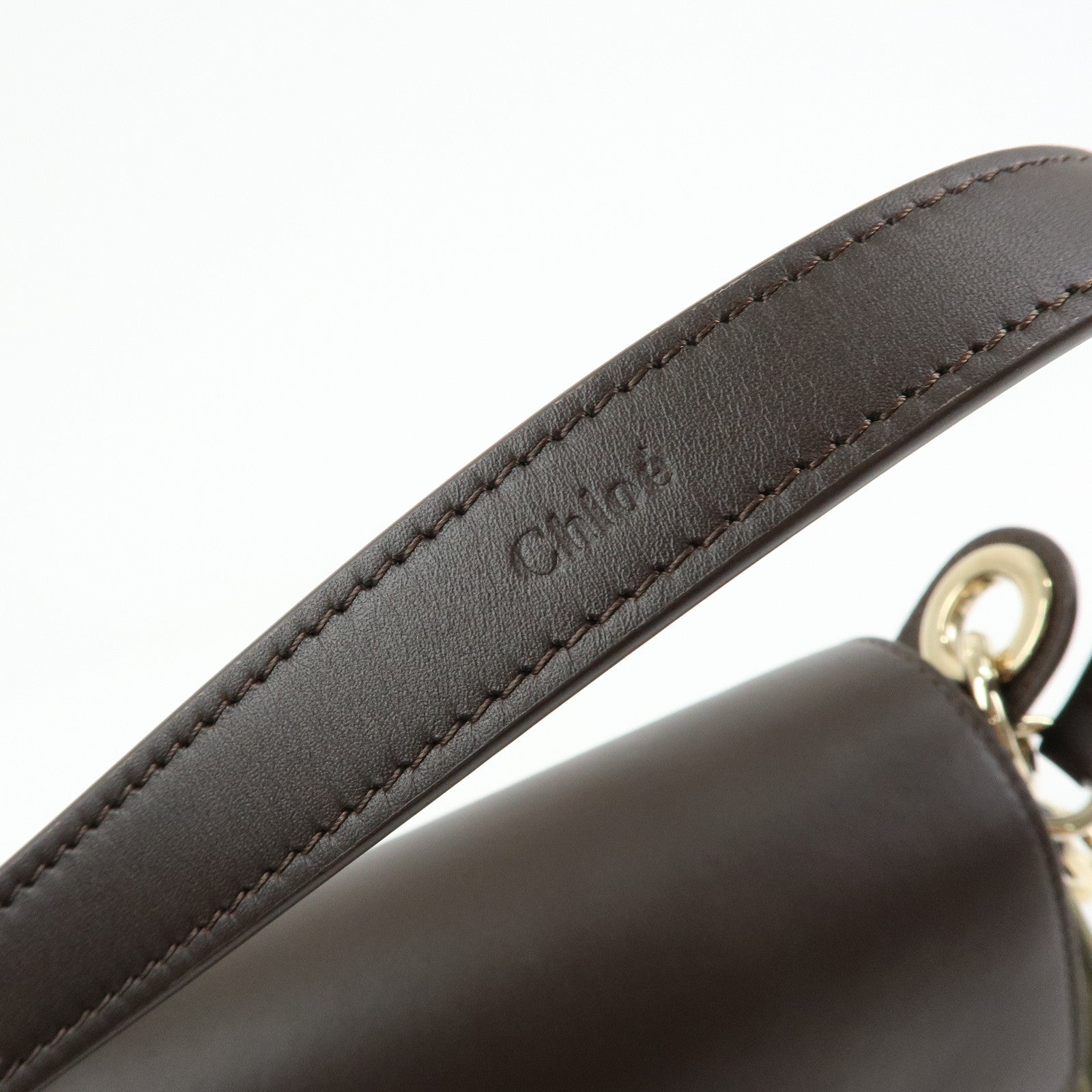 Chloe Tess Small Canvas Leather 2Way Bag Hand Bag Brown Green