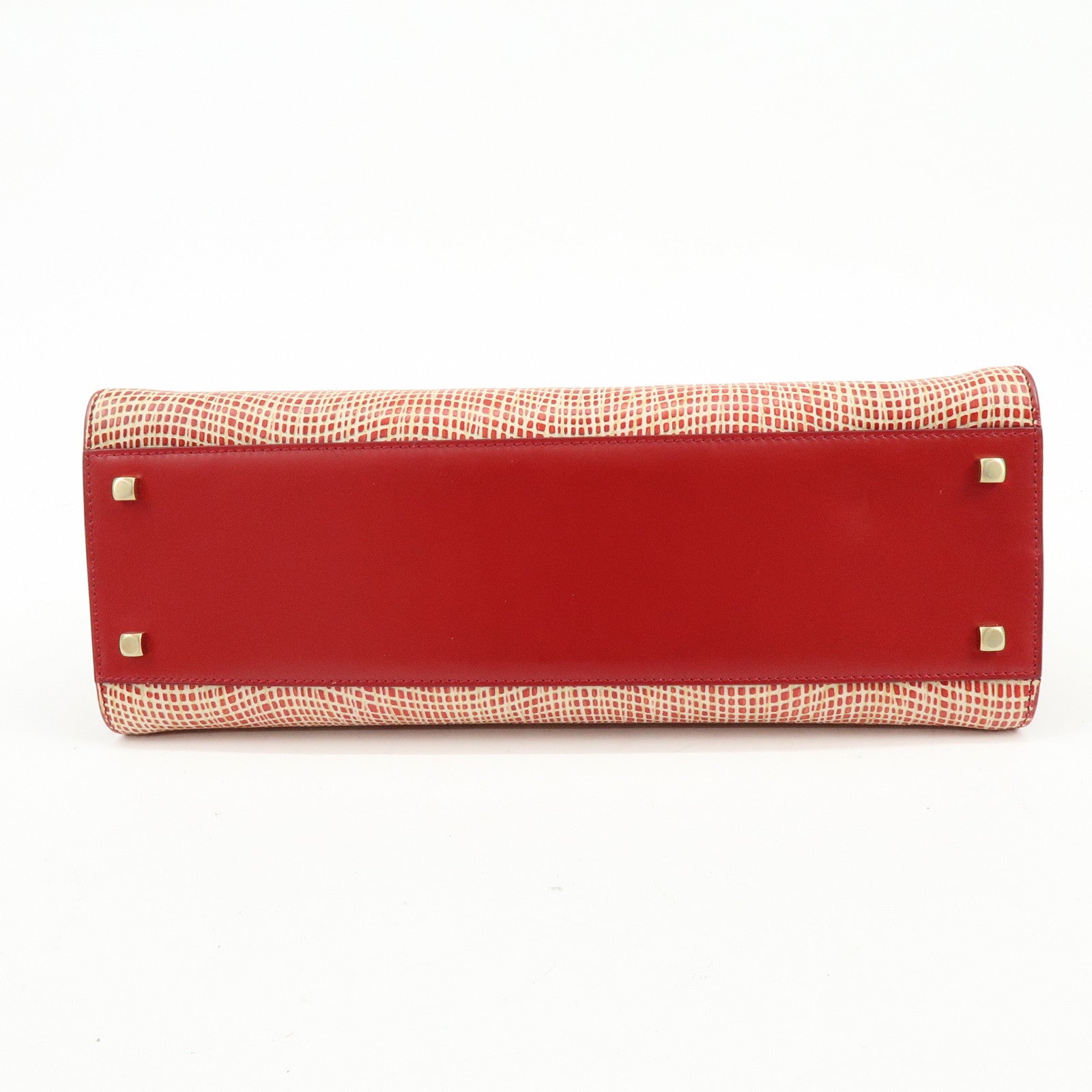 Ferragamo Gancini Leather 2Way Bag Hand Bag Shoulder Bag Red