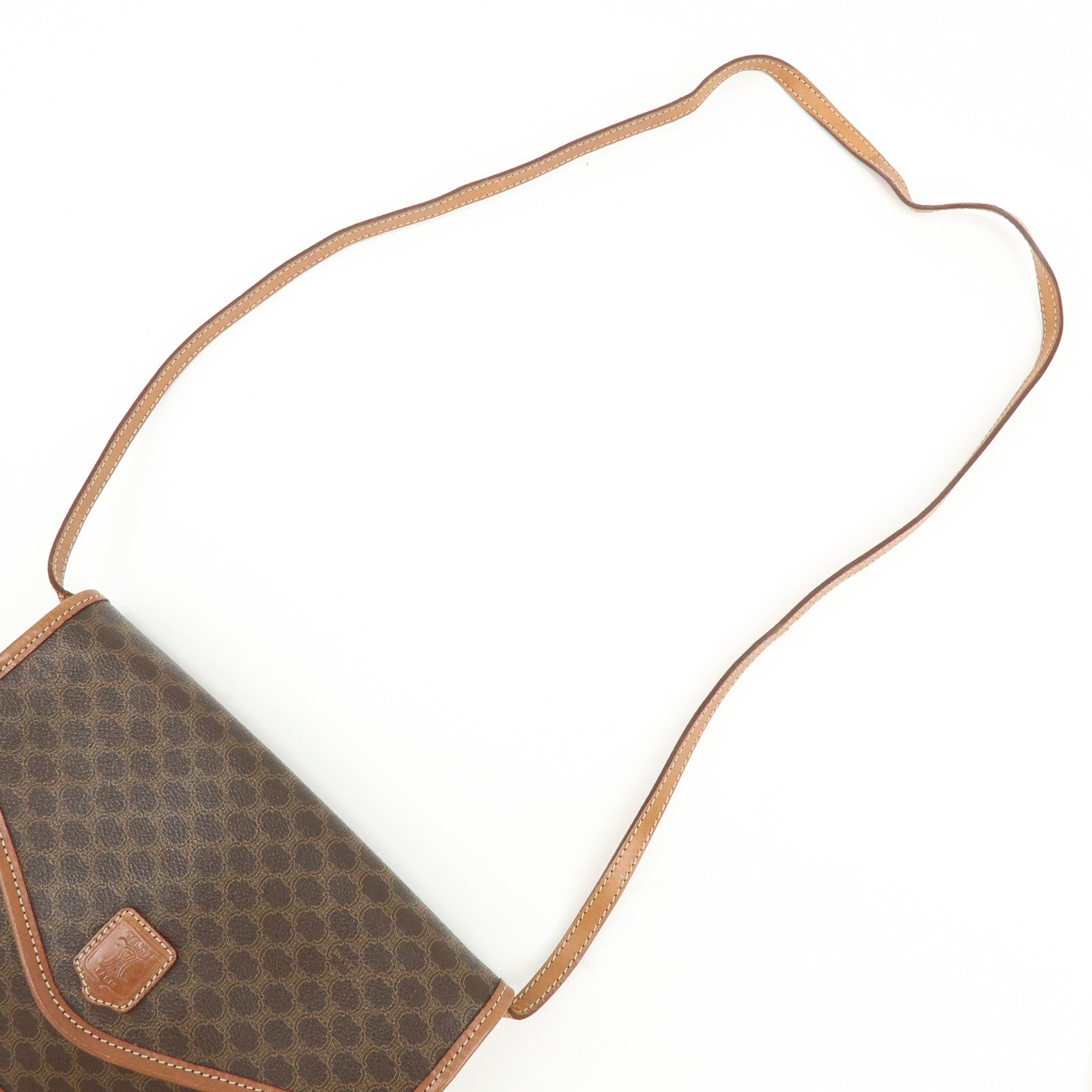 CELINE Macadam PVC Leather Shoulder Bag Crossbody Bag Brown