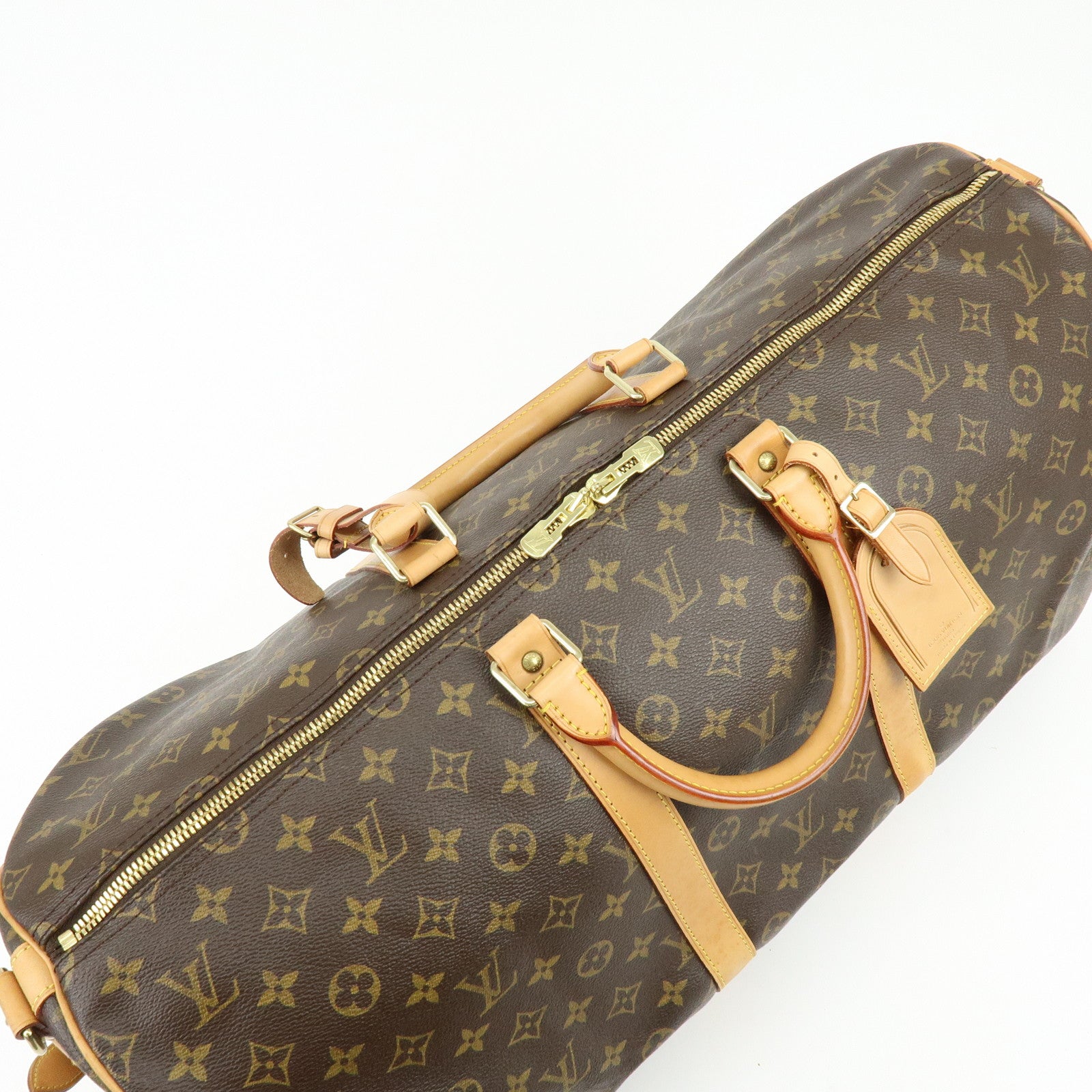 Louis Vuitton Monogram Keep All Bandouliere 55 Boston Bag Brown M41414