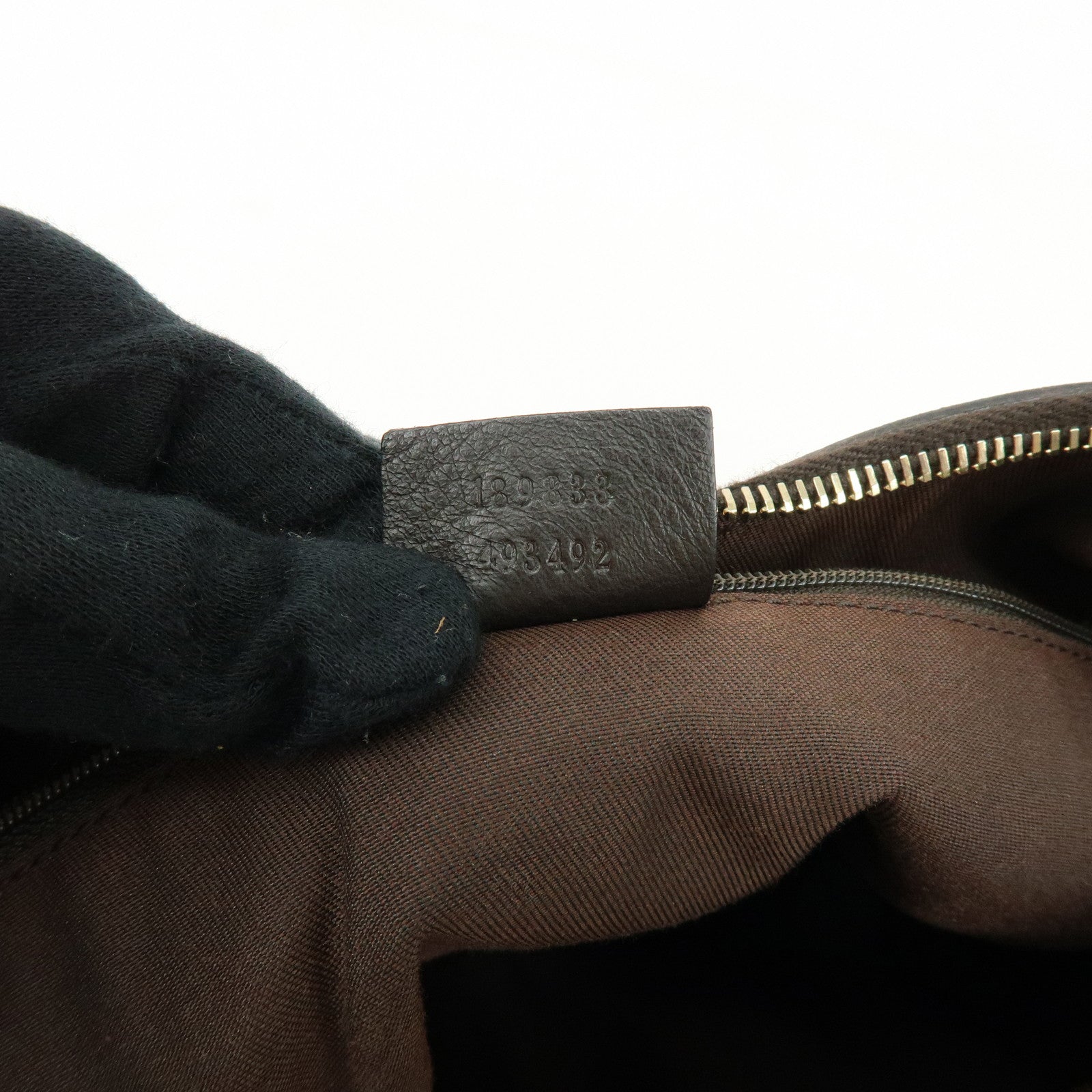 GUCCI Abbey GG Canvas Leather Shoulder Bag Brown Beige 189833