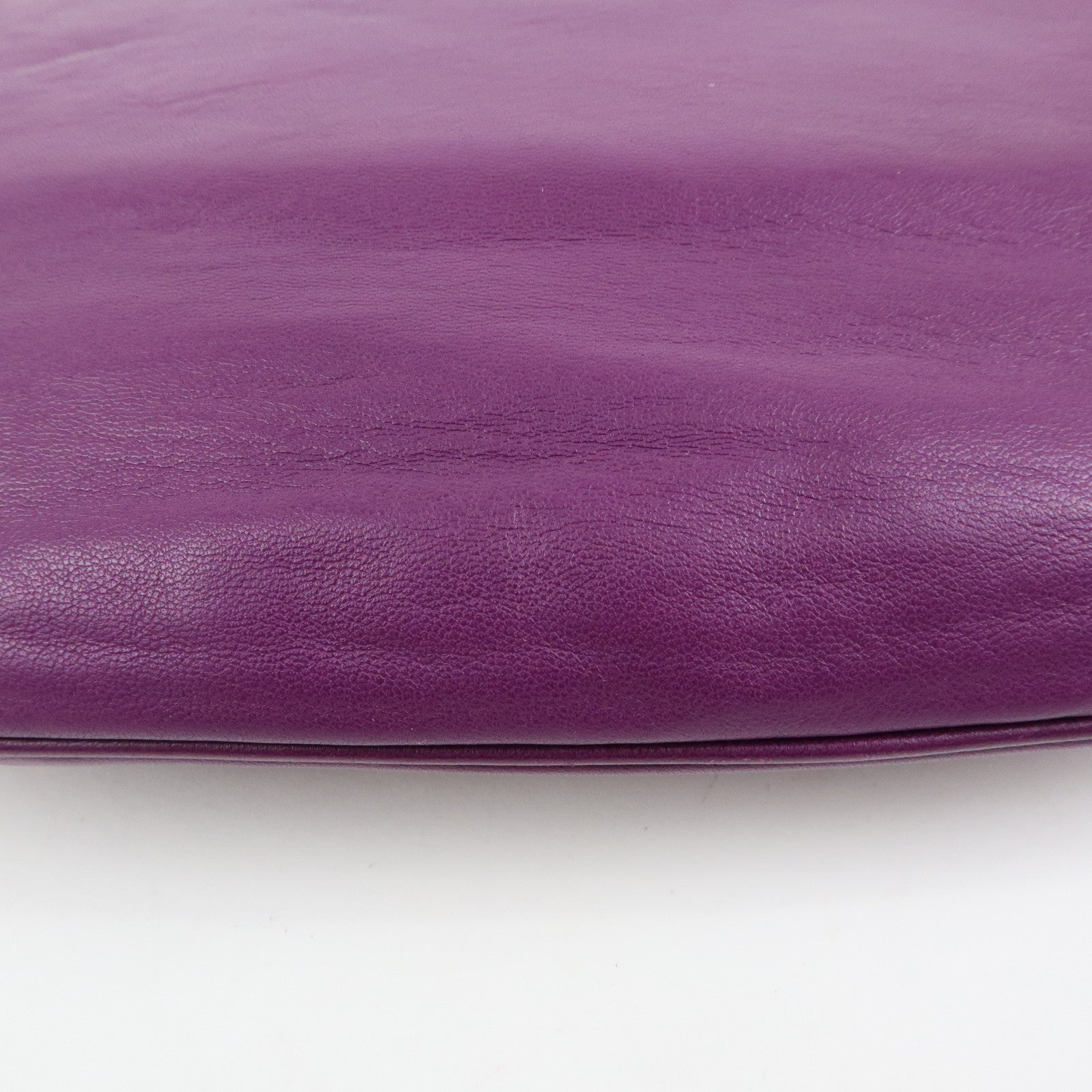 LOEWE Anagram Nappa Leather Shoulder Bag Hand Bag Brown Purple