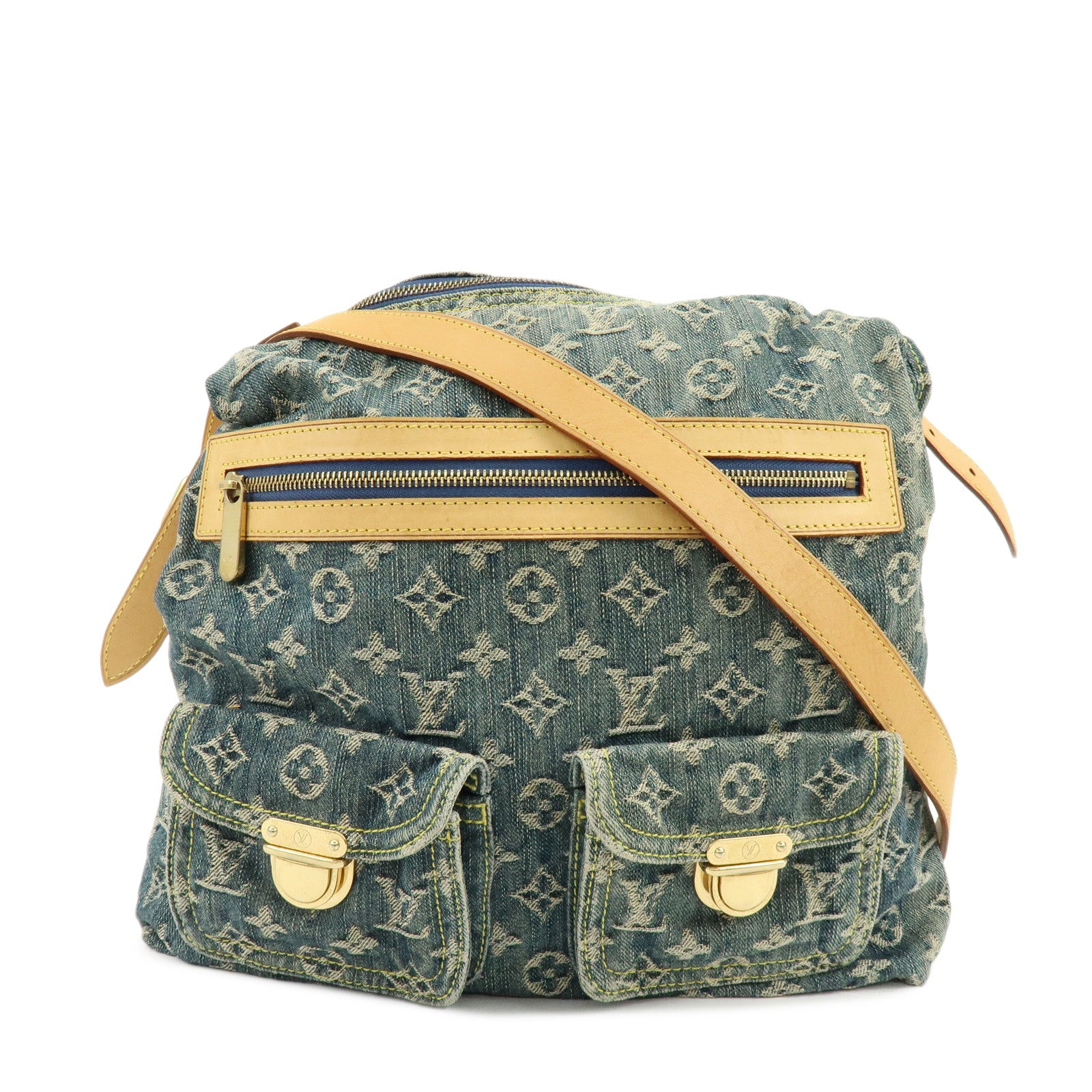 Louis Vuitton Monogram Denim Baggy GM Shoulder Bag Blue M95048
