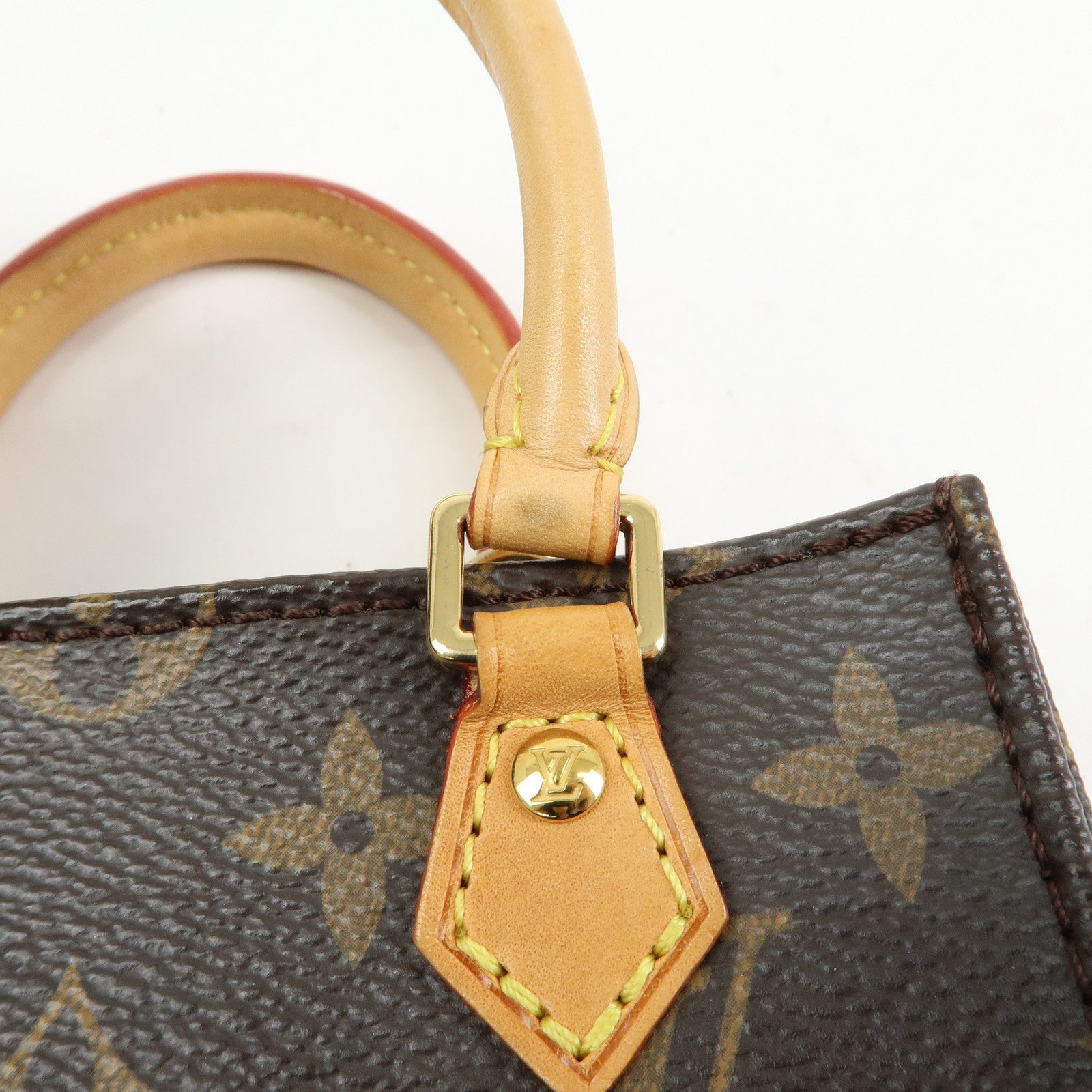 Louis Vuitton Monogram Petit Sac Plat 2Way Shoulder Bag Brown M69442