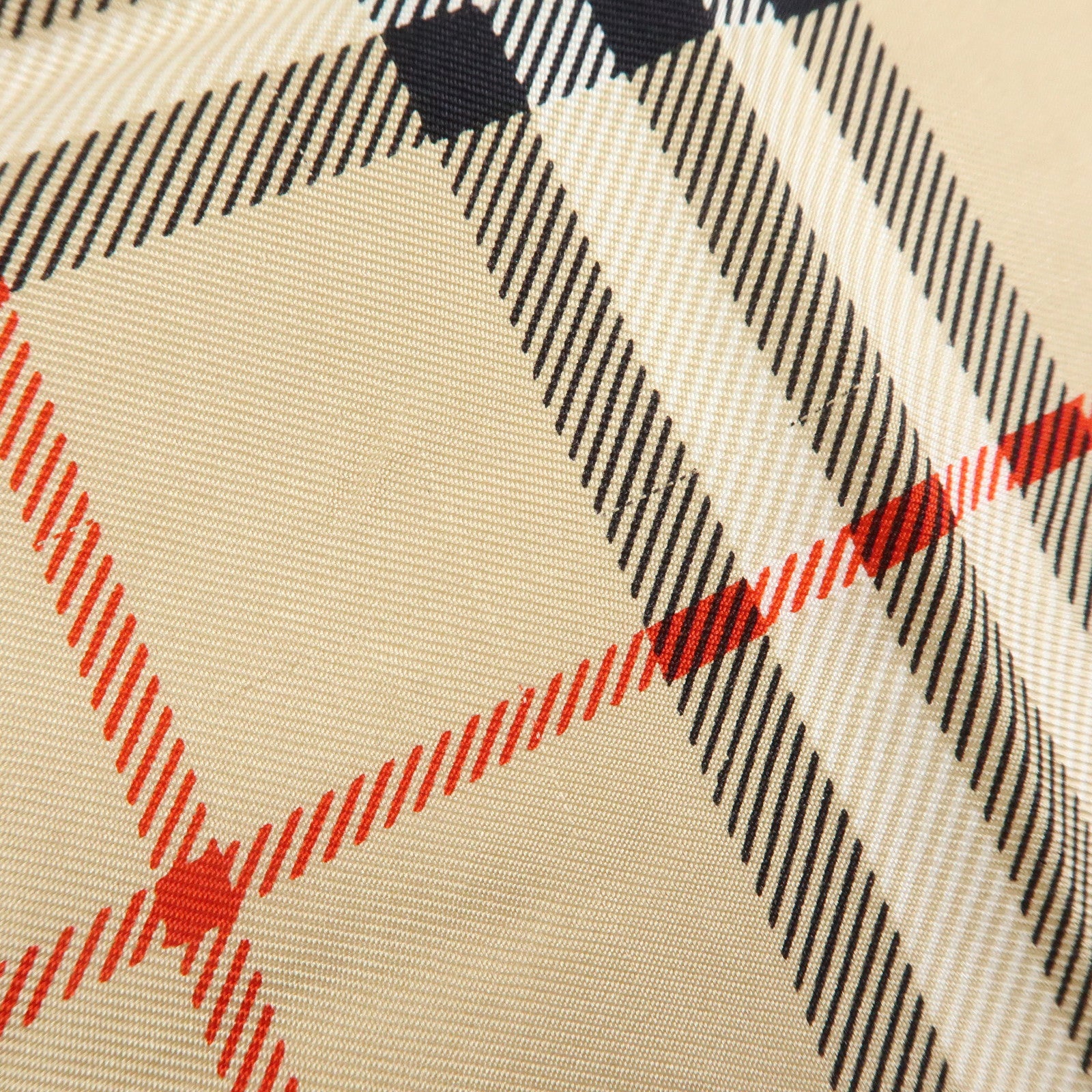BURBERRY Nova Plaid Silk 100% Scarf Beige Black Red