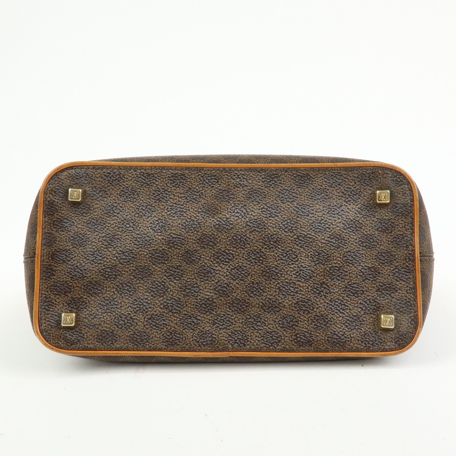 CELINE Macadam Leather Shoulder Bag Brown