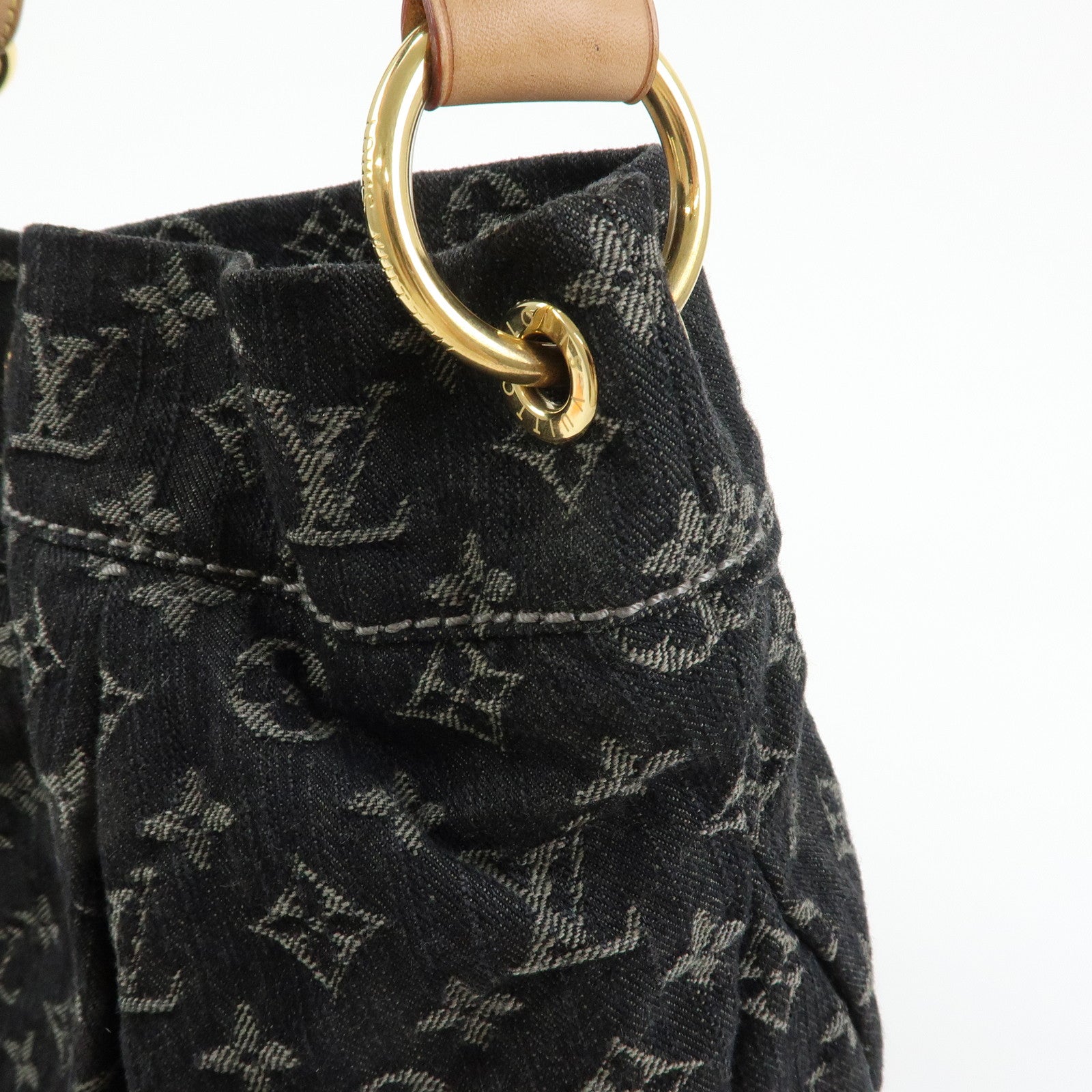 Louis Vuitton Monogram Denim Daily PM Leather Shoulder Bag Noir M40494
