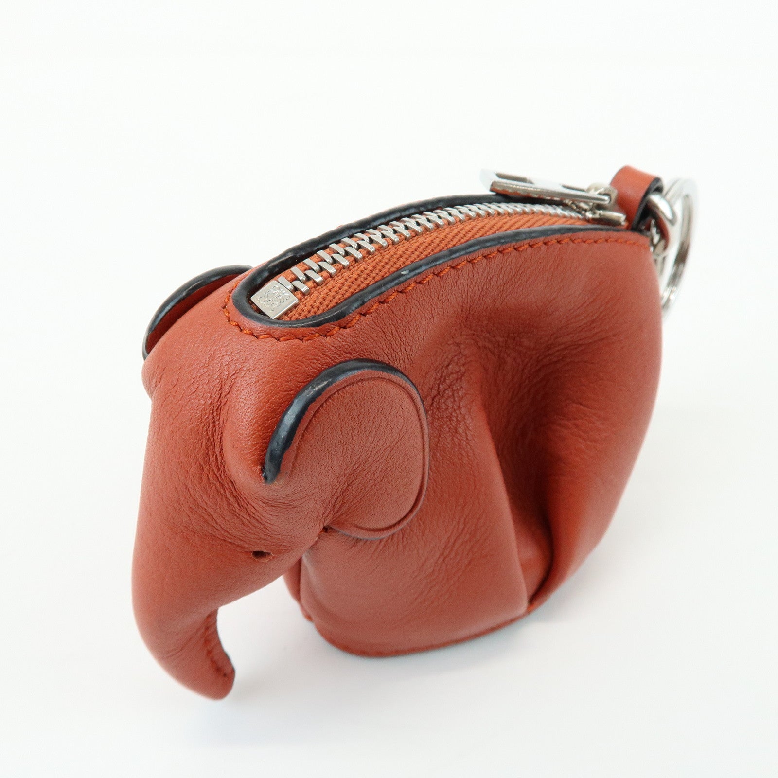 LOEWE Animal Collection Leather Elephant Coin Purse  Orange