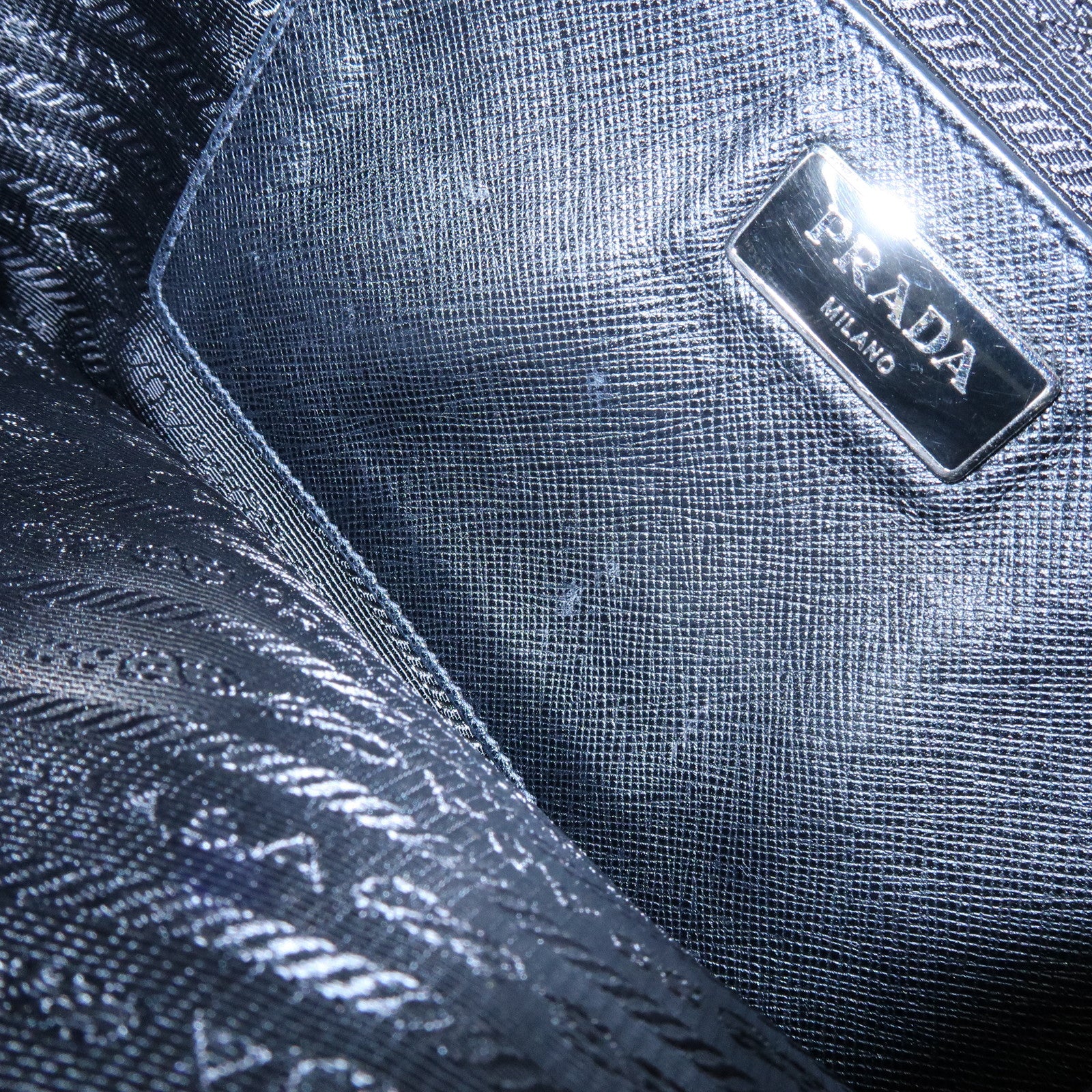 PRADA Triangle Logo Saffiano Leather 2Way Bag Shoulder Bag Black BN2666