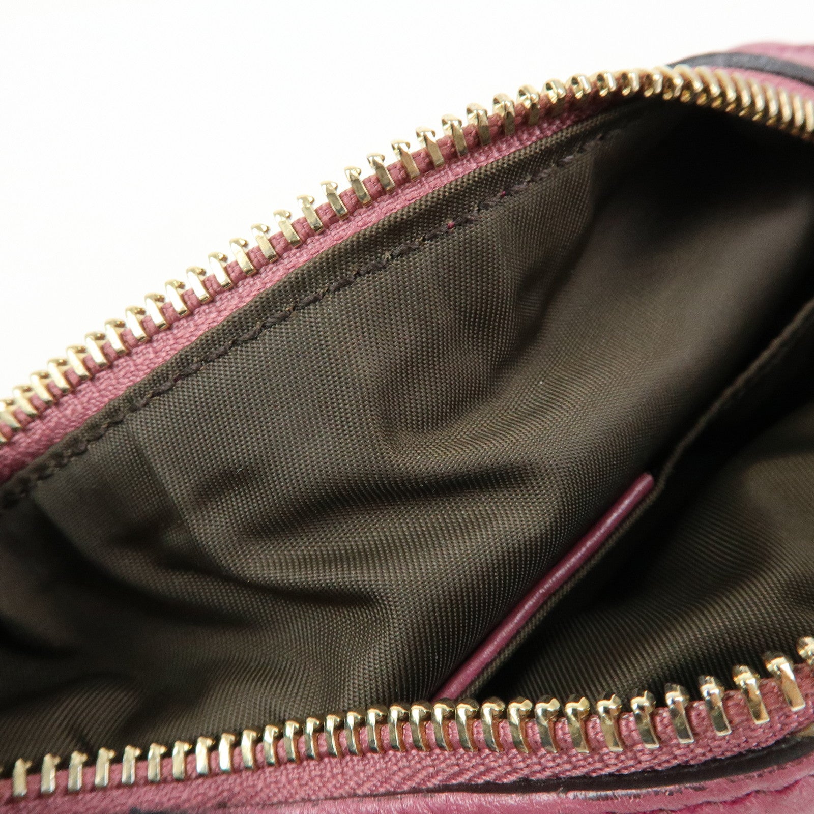 GUCCI Interlocking G SOHO Leather Cosmetic Pouch Makeup Case 308634
