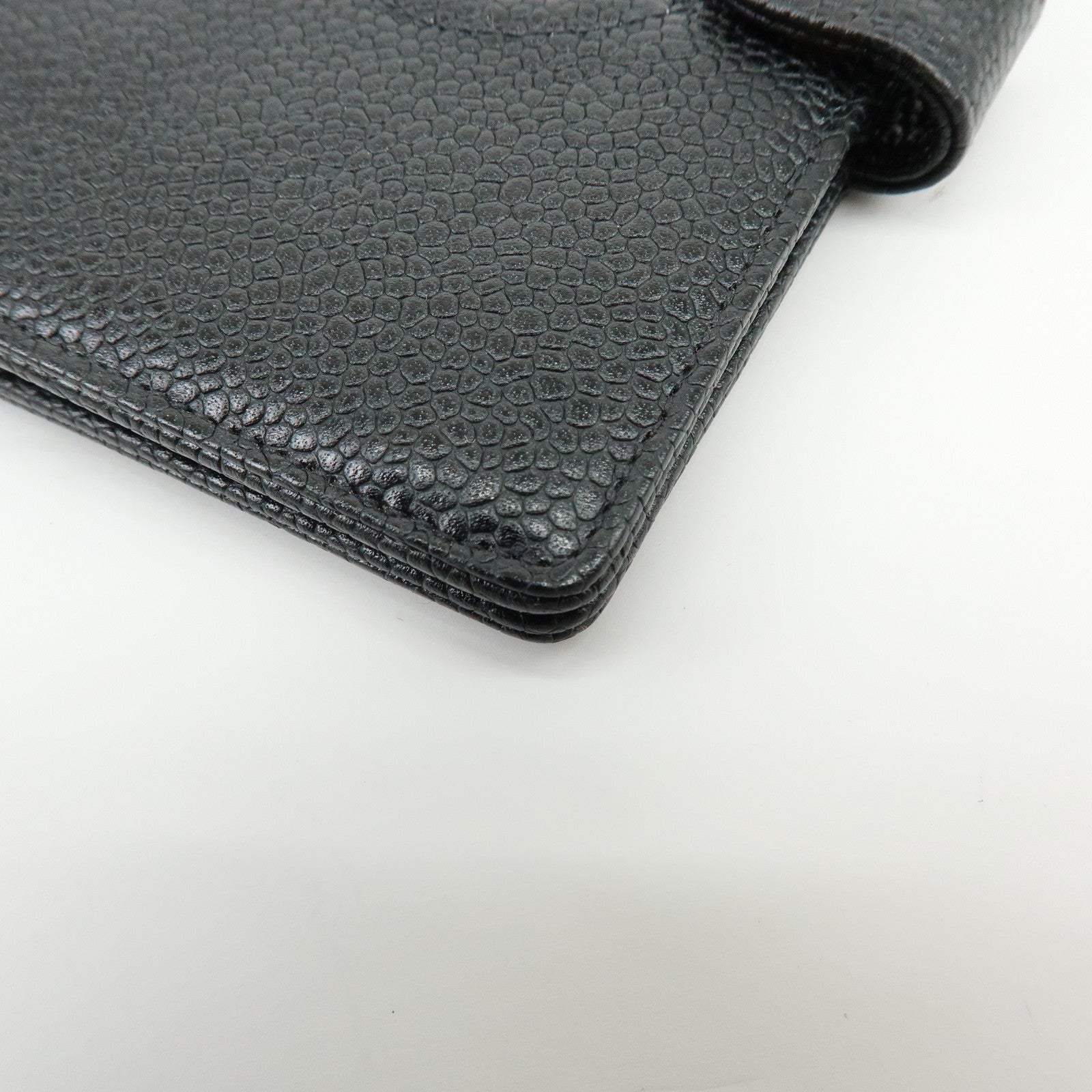 CHANEL COCO Mark Cavirskin Mini Agenda Cover Planner Cover Black A13506