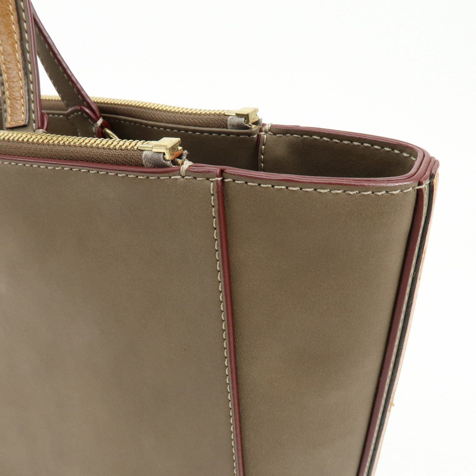 Chloe Sam Leather 2Way Bag Hand Bag Shoulder Bag Greige
