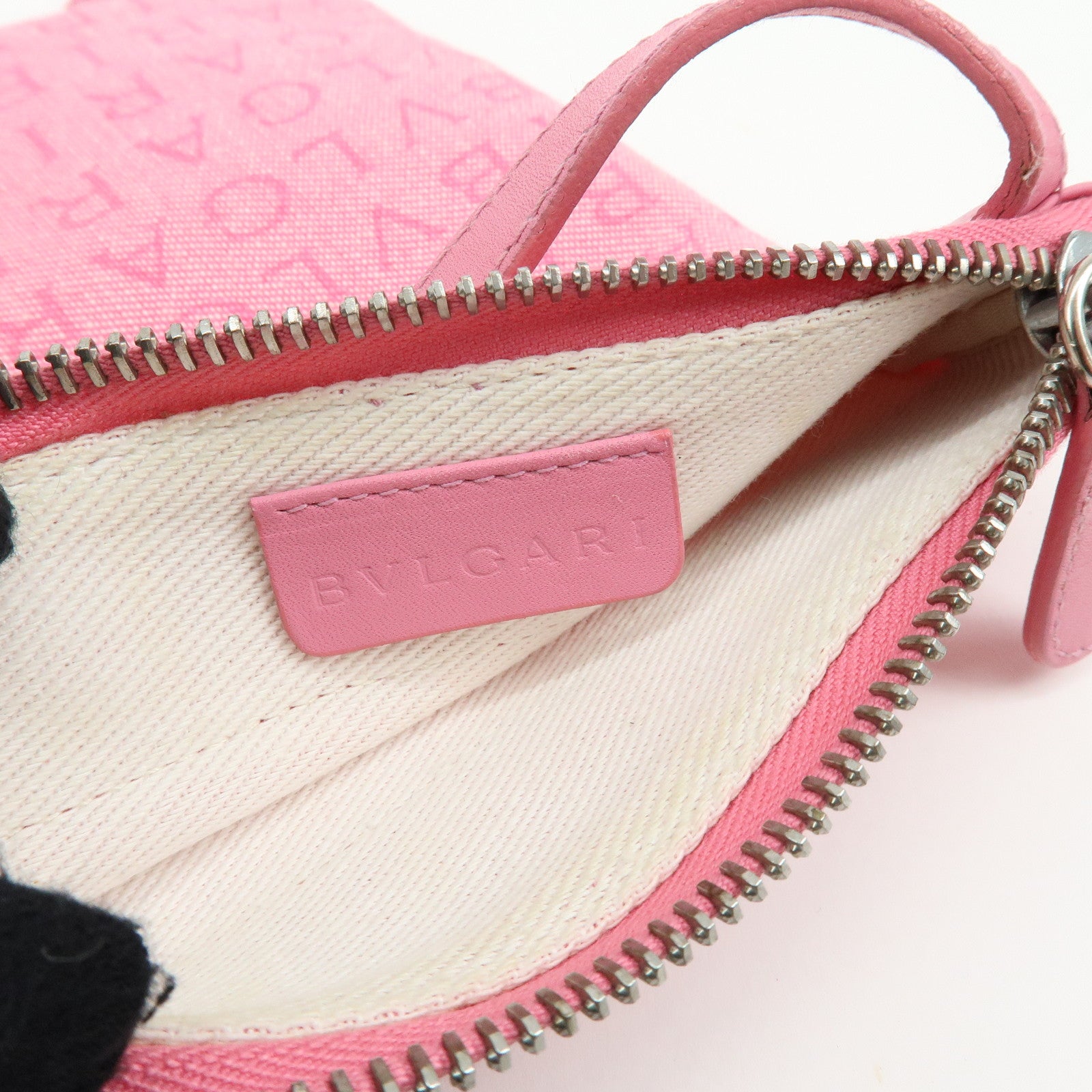 BVLGARI Logomania Canvas Leather Shoulder Bag Crossbody Bag Pink