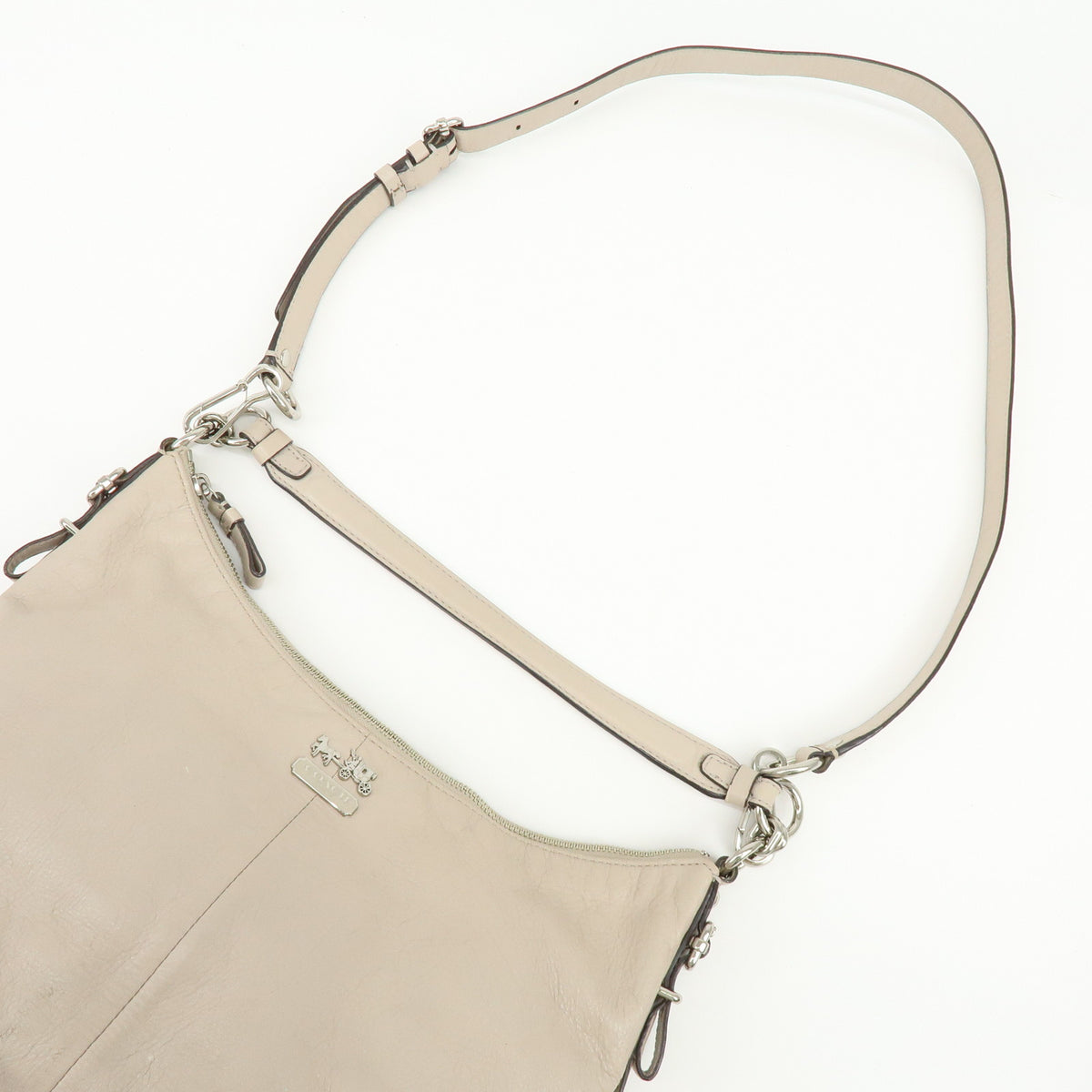 COACH Lot of 2 Signature Canvas Leather Shoulder Bag Beige Ivory