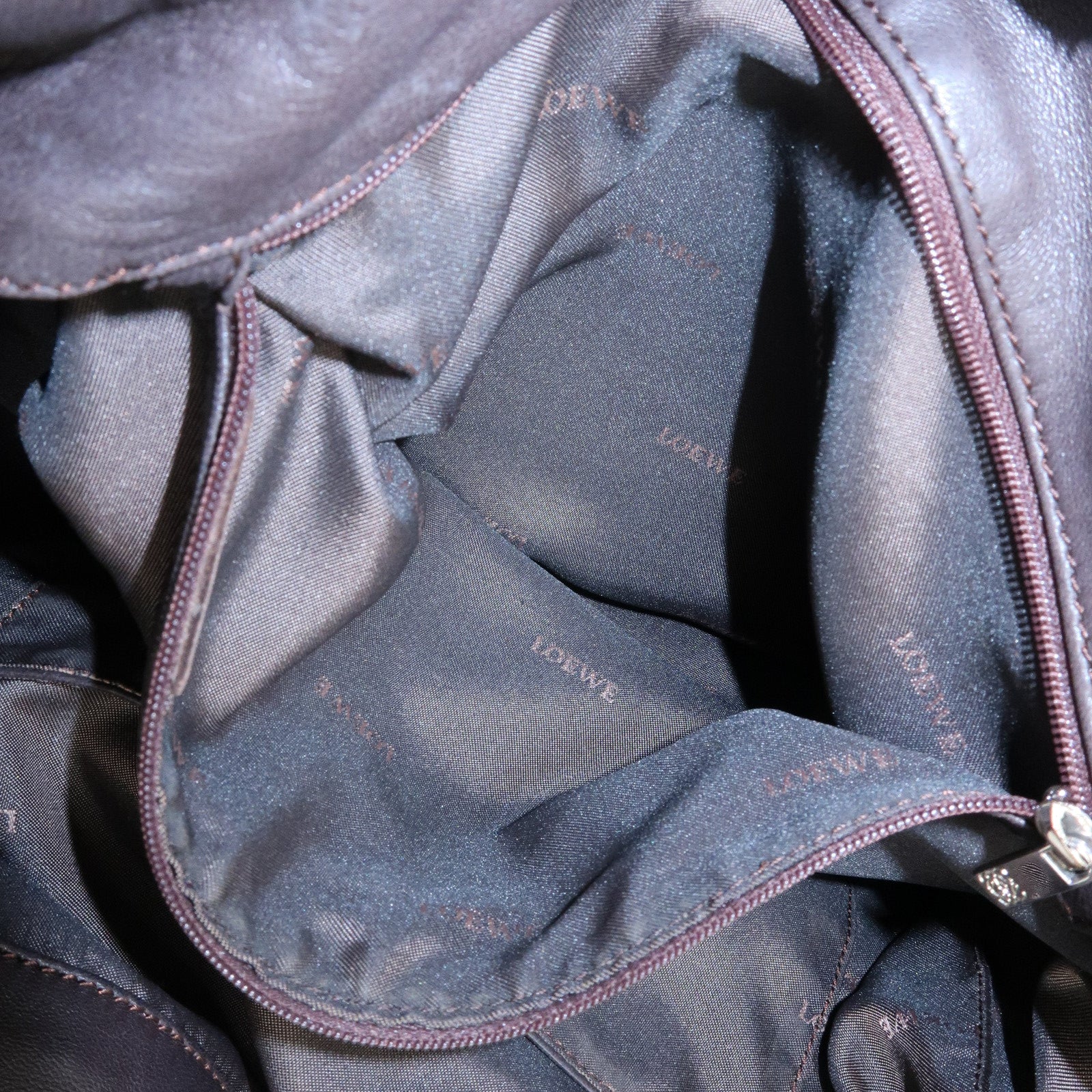LOEWE Anagram Nappa Leather Shoulder Bag Tote Bag Brown