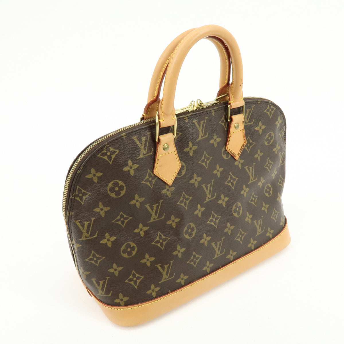 Louis Vuitton Monogram Alma PM Canvas Leather Hand Bag Brown M51130