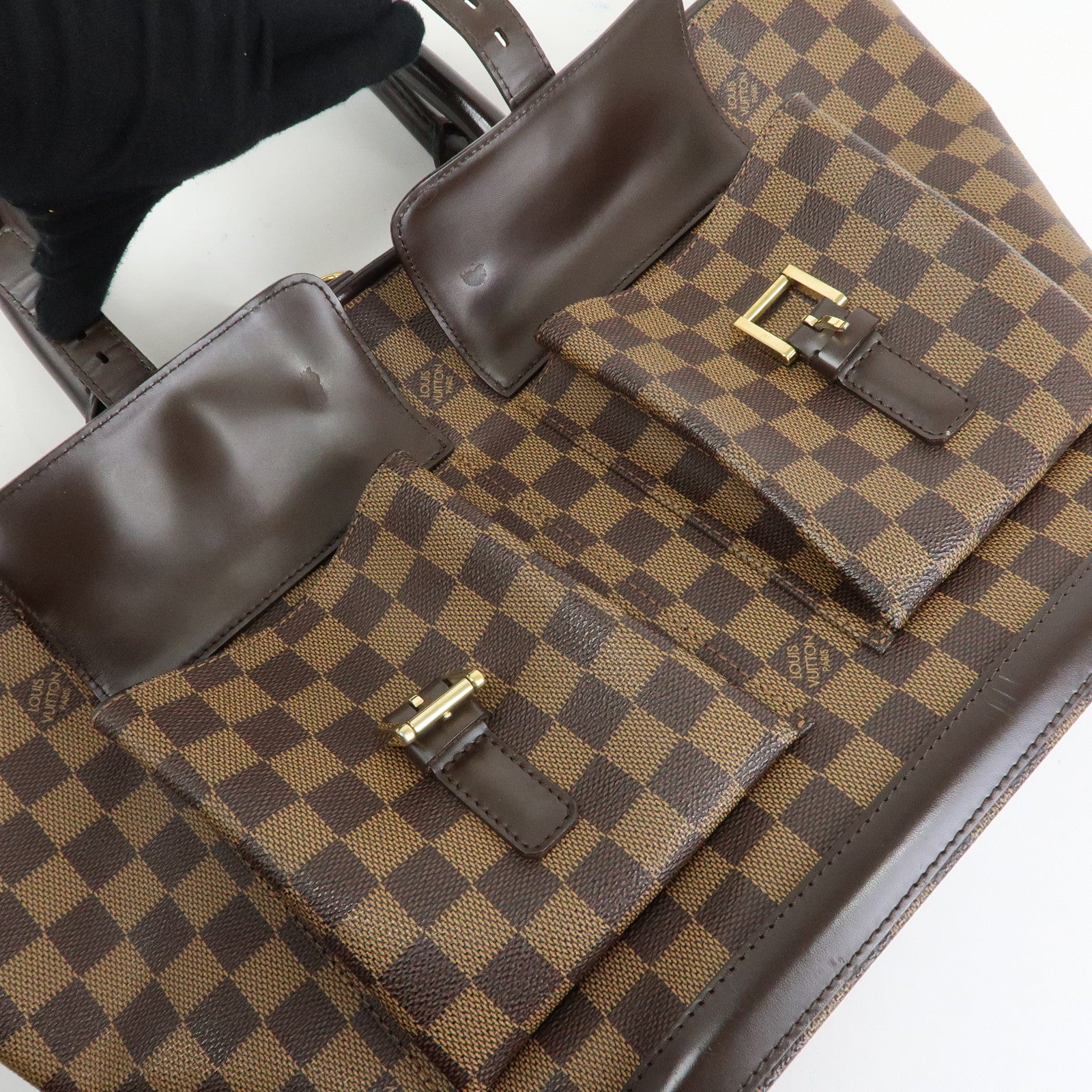 Louis Vuitton Damier Canvas Leather Manosque GM Hand Bag N51120