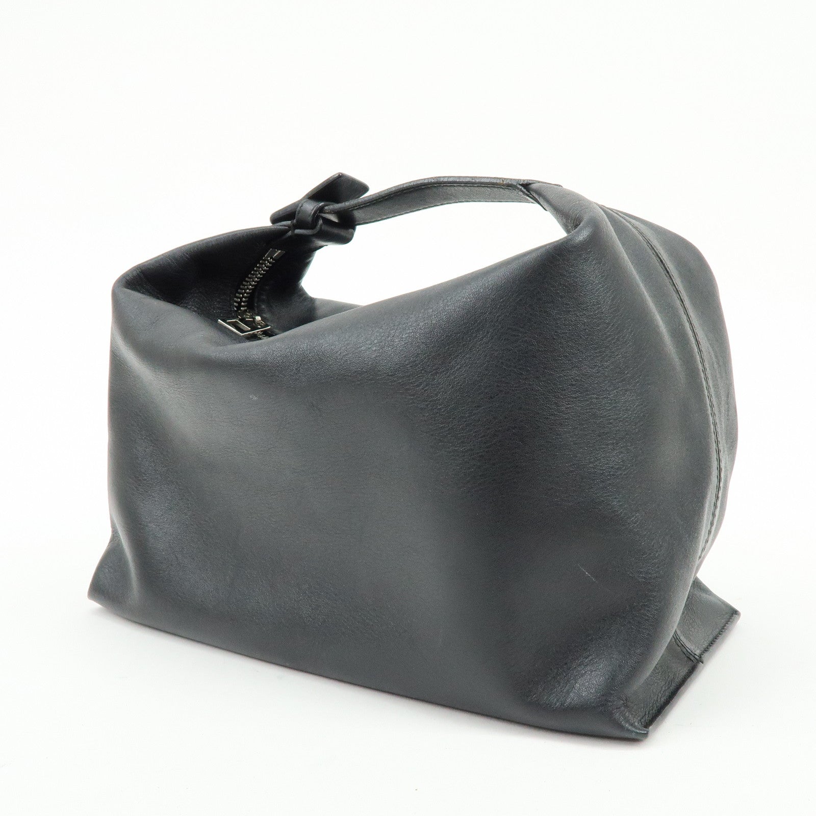 LOEWE Anagram Nappa Leather Hand Bag Pouch Black