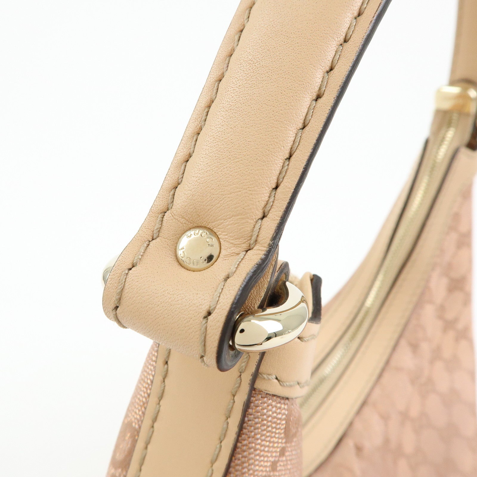 GUCCI Lovely Heart GG Canvas Leather Shoulder Hand Bag Pink 257070