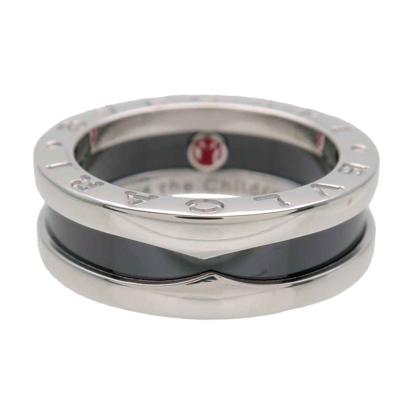 BVLGARI B-Zero1 Save the Children Ring SV925 Black Ceramic #50 US5.25