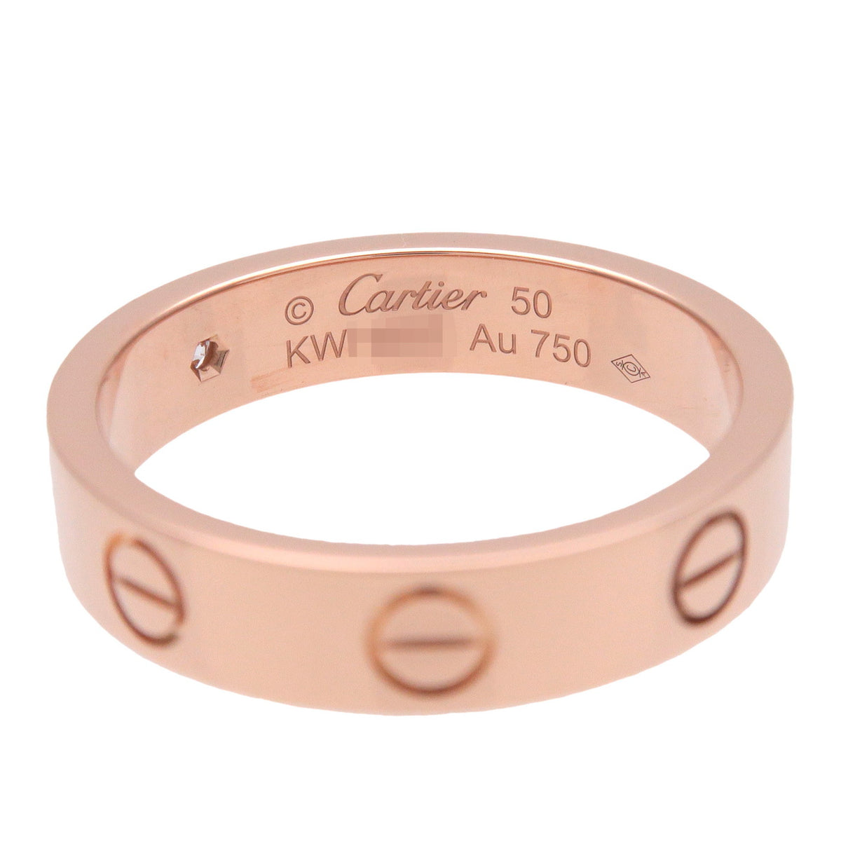 Cartier Mini Love 1P Diamond Ring K18 750PG Rose Gold #50 US5.25 EU50