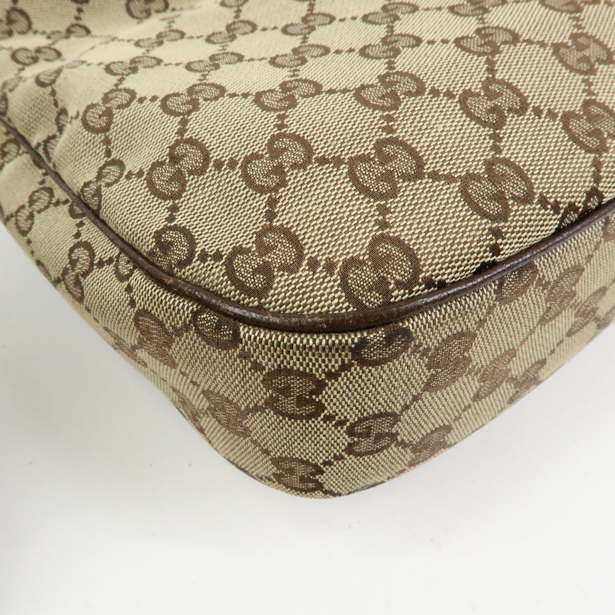 GUCCI Sherry GG Canvas Leather Shoulder Bag Beige Brown 145757