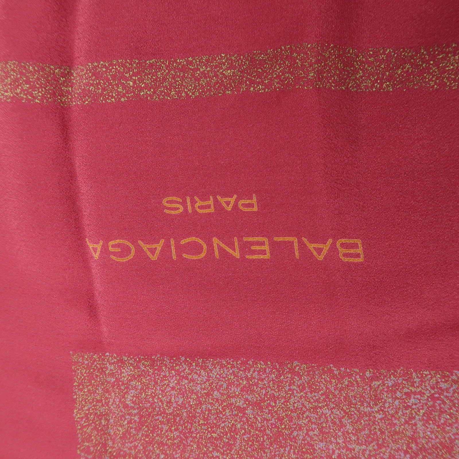 BALENCIAGA Silk 100% Scarf Floral Design Wine Red Yellow Blue