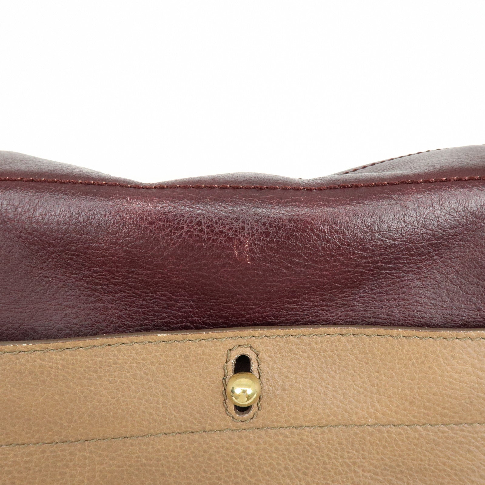 SAINT LAURENT PARIS Baby Cabas Leather Hand Bag Boudreaux Beige