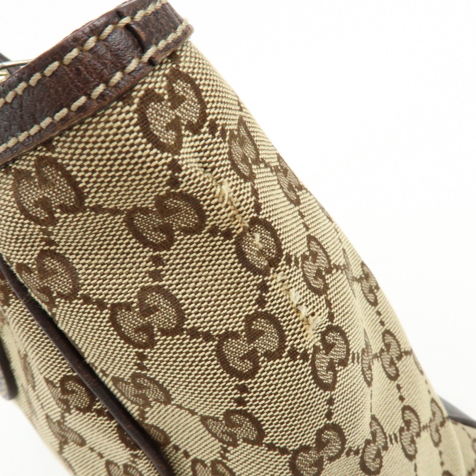GUCCI Sherry Princy GG Canvas Leather Tote Bag Shoulder Bag 177052
