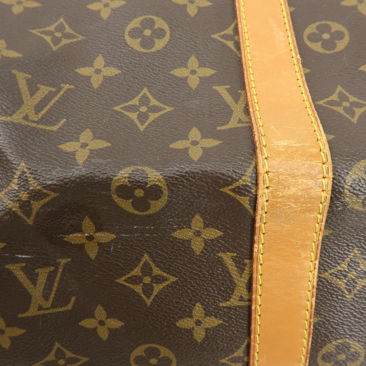 Louis Vuitton Monogram Keep All Bandouliere 55 Boston Bag Brown M41414