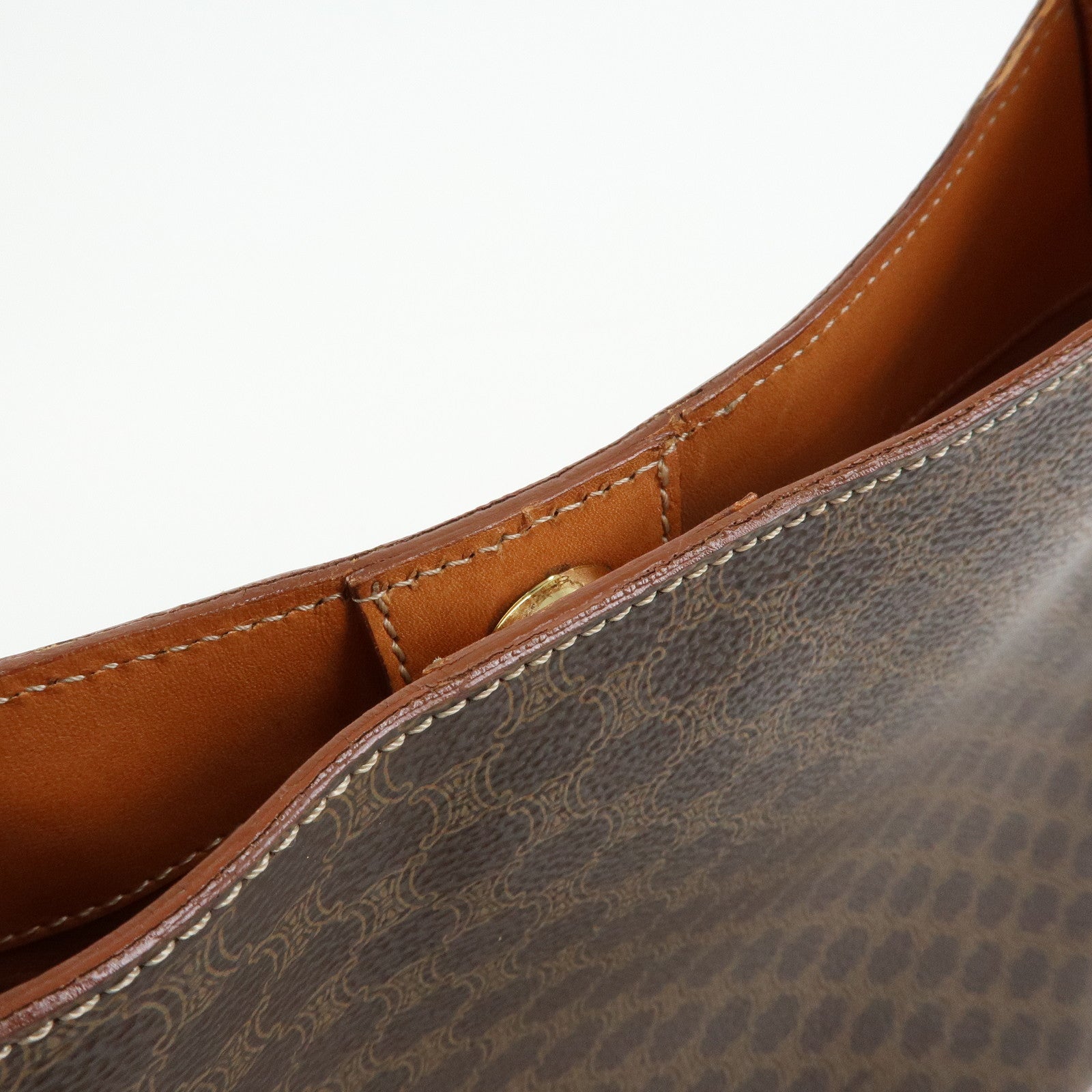 CELINE Macadam PVC Leather Shoulder Bag Brown