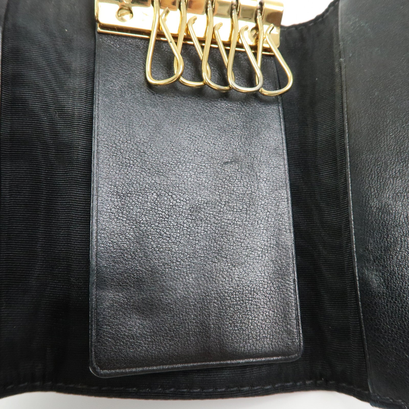 CHANEL COCO Mark Cavierskin Key Case Key Holder Black