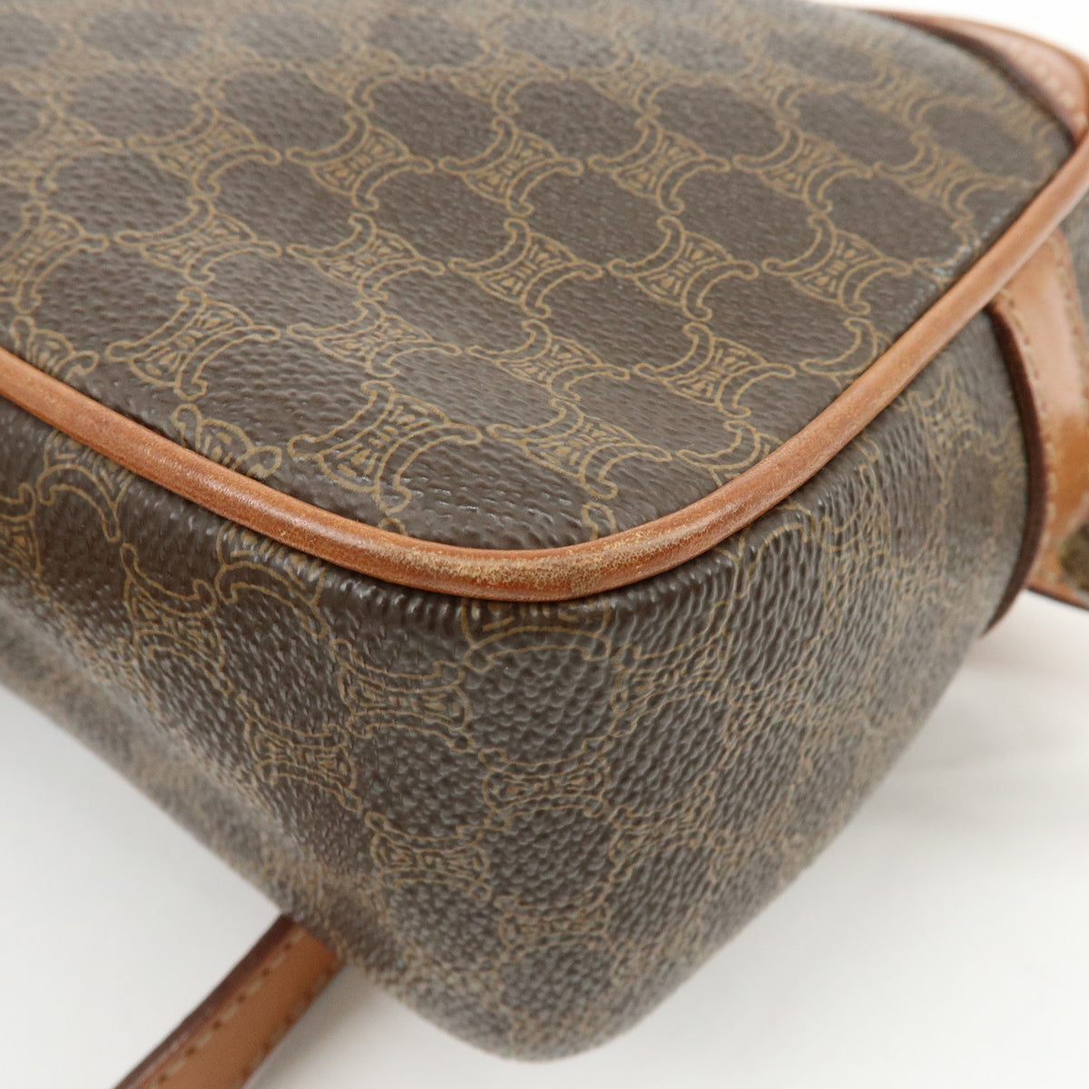 CELINE Macadam PVC Leather Shoulder Bag Crossbody Bag Brown