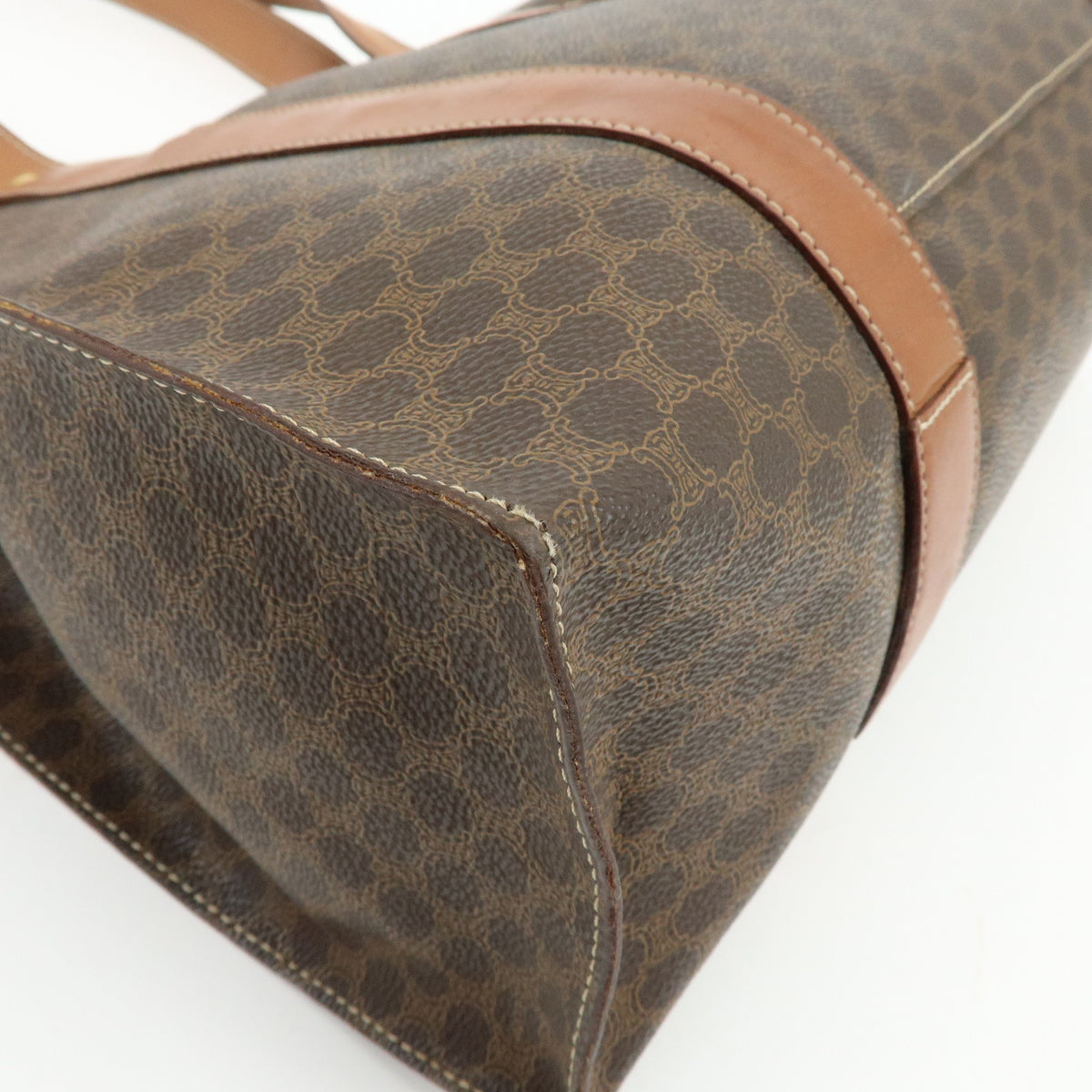 CELINE Macadam PVC Leather Shoulder Bag Hand Bag Brown