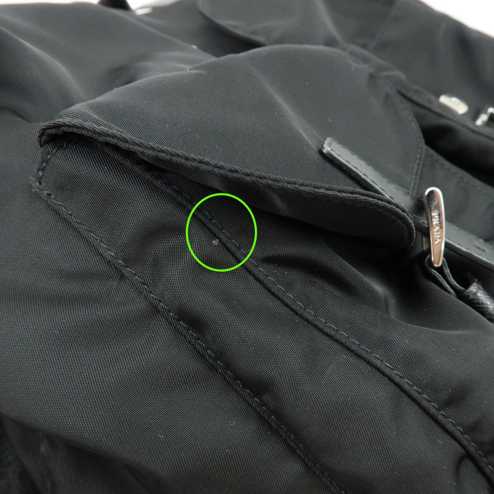 PRADA Triangle Logo Nylon Saffiano Leather Backpack Rucksack 1BZ811