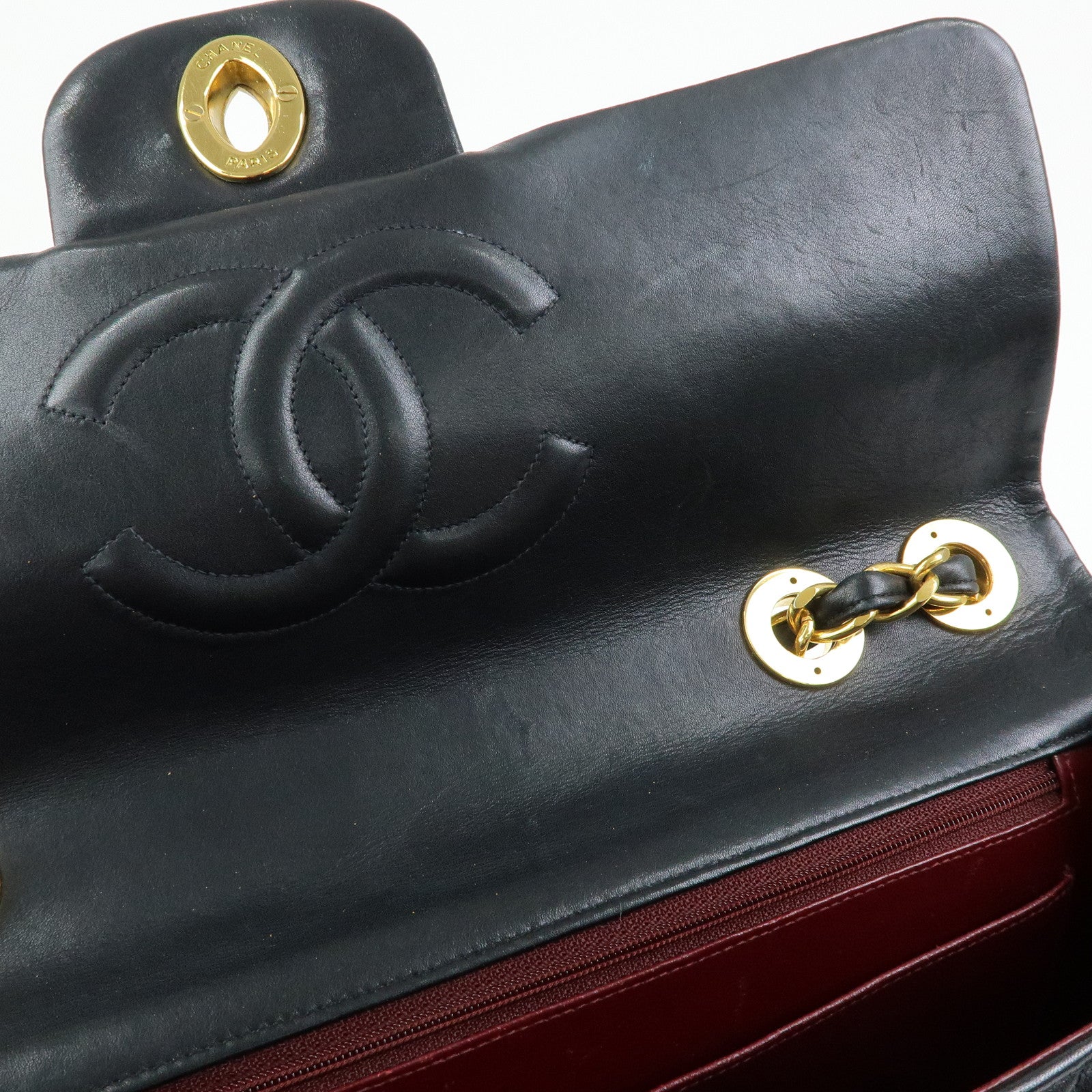 CHANEL Jumbo Matelasse 34 Lamb Skin Shoulder Bag Black A01094