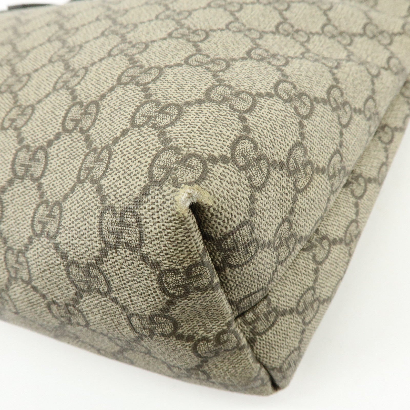 GUCCI GG Supreme Leather Tote Bag Shoulder Bag Beige Brown 211137