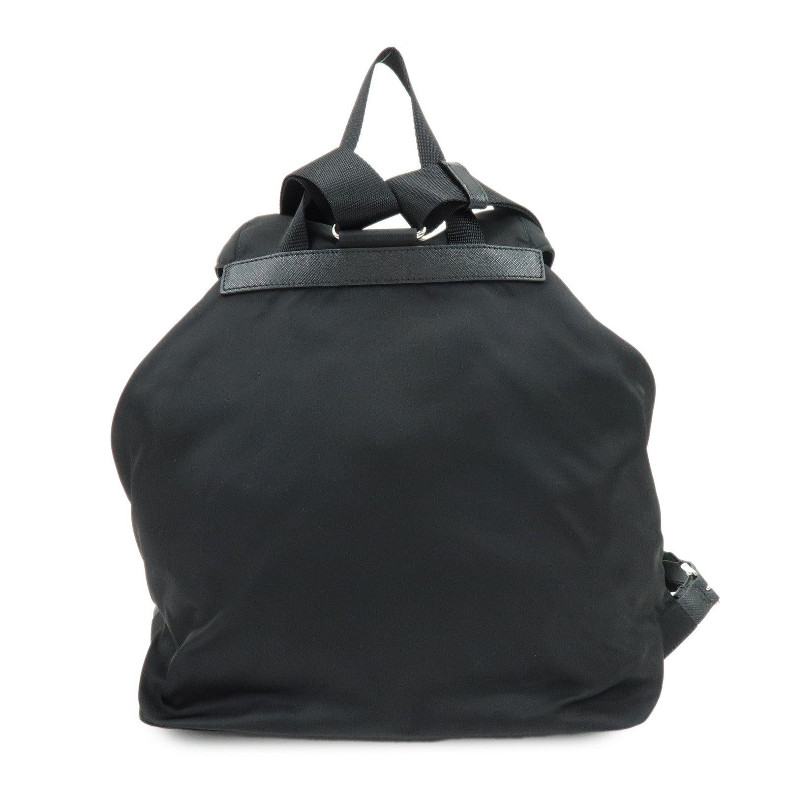 PRADA Triangle Logo Nylon Saffiano Leather Backpack Rucksack 1BZ811