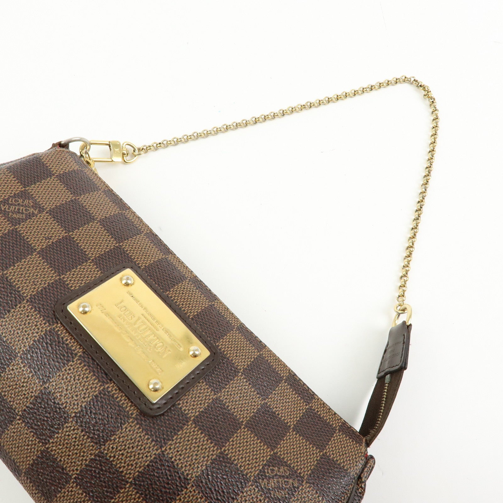 Louis Vuitton Damier Ebene Eva 2Way Hand Bag Chain Shoulder Bag N55213