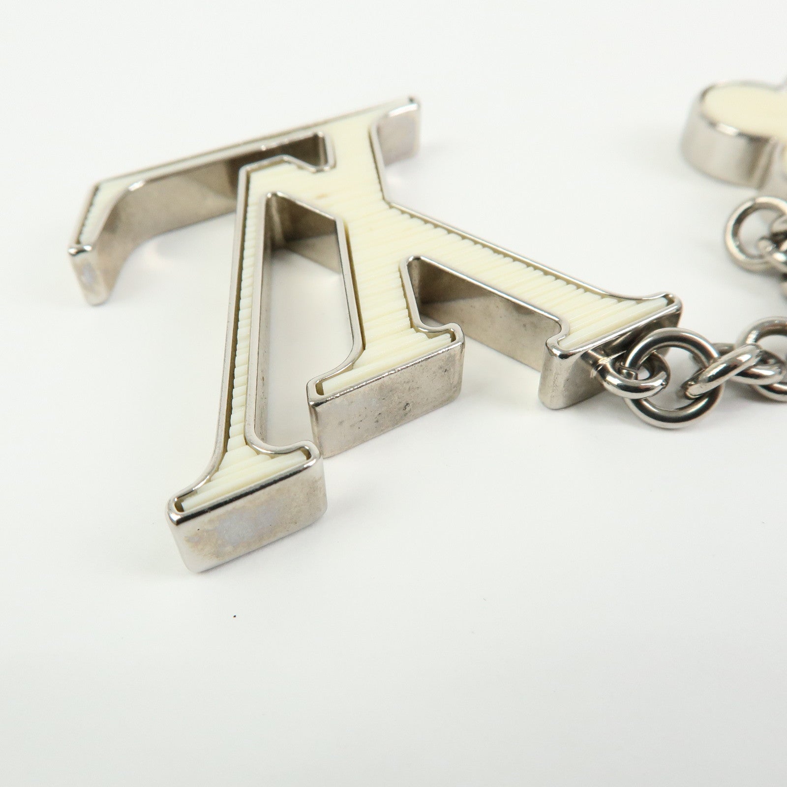 Louis Vuitton Bijoux Sac Fleur de Epi Bag Charm Silver White M65085