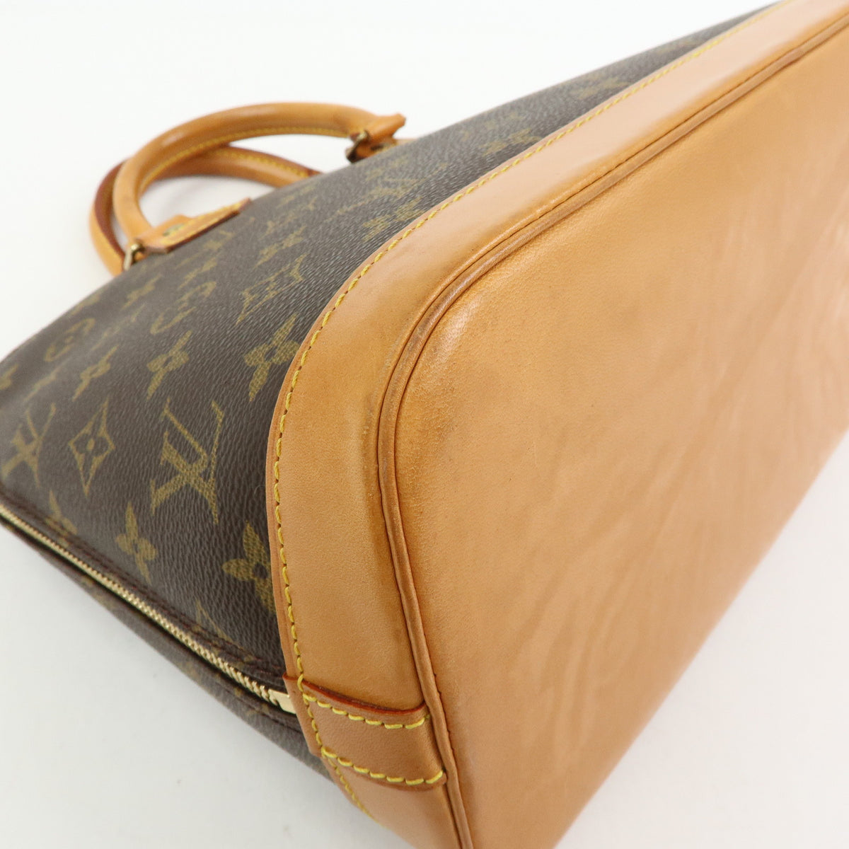 Louis Vuitton Monogram Alma PM Canvas Leather Hand Bag Brown M51130