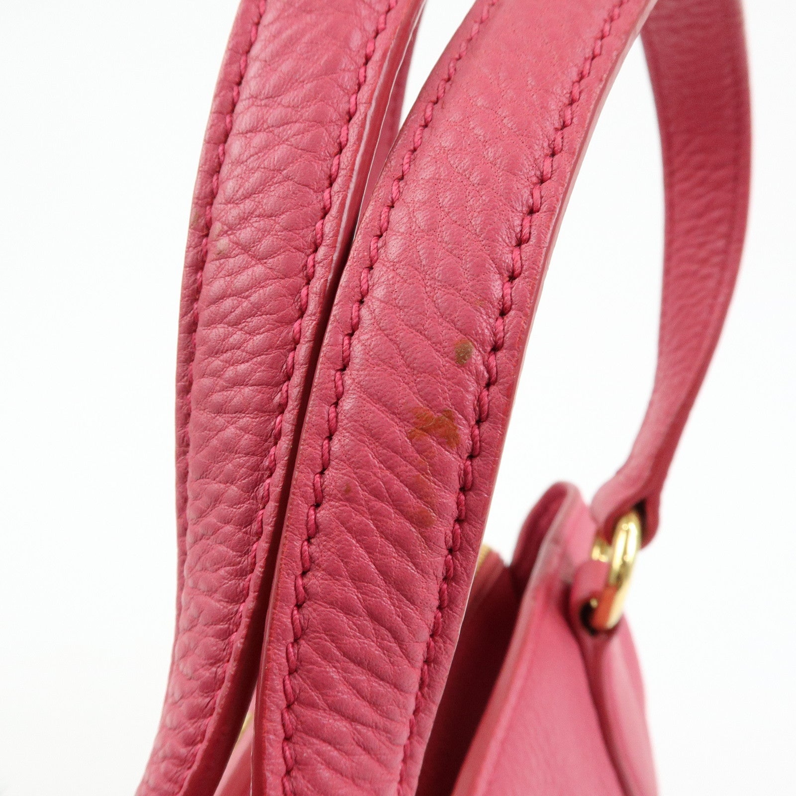 MIU MIU Vitello Caribu Leather 2Way Shoulder Bag Pink RN0757