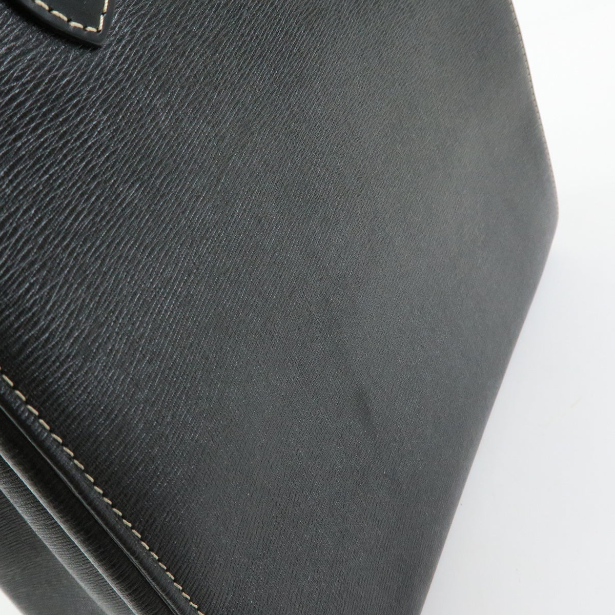 BURBERRY Nova Plaid Leather Hand Bag Tote Bag Side Belt Black