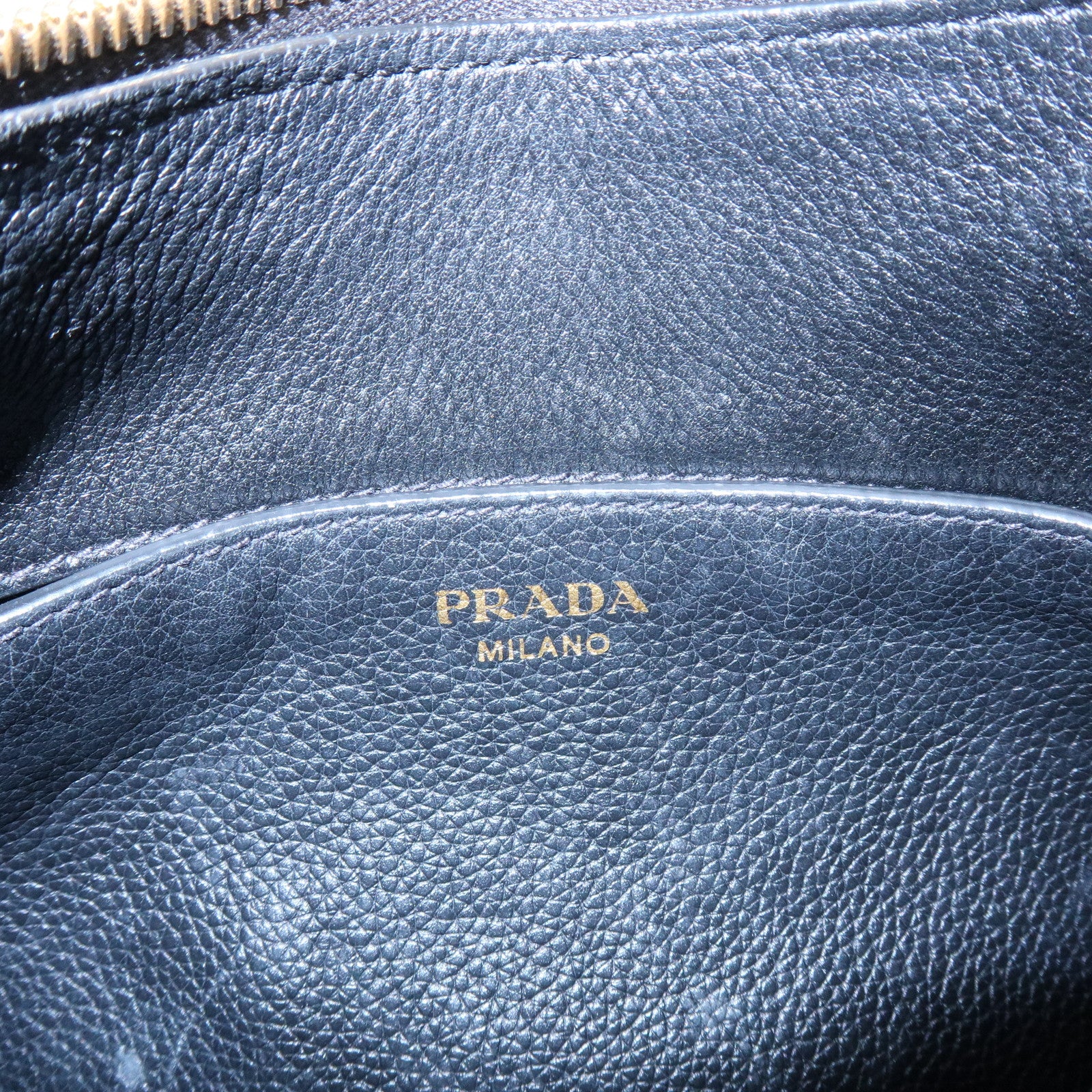 PRADA Vitello Phenix Leather Shoulder Bag Crossbody Bag  Black 1BC180