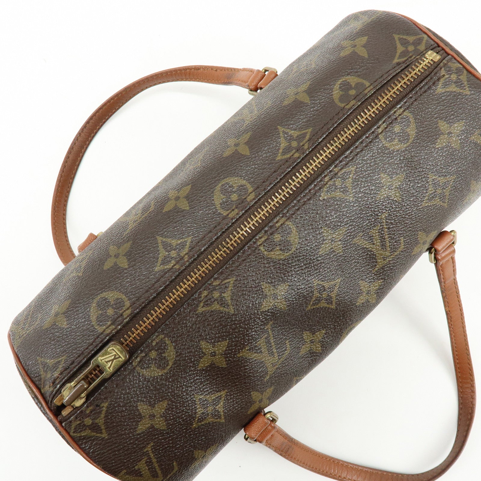 Louis Vuitton Monogram Papillon 26 Hand Bag Old Style Brown M51366