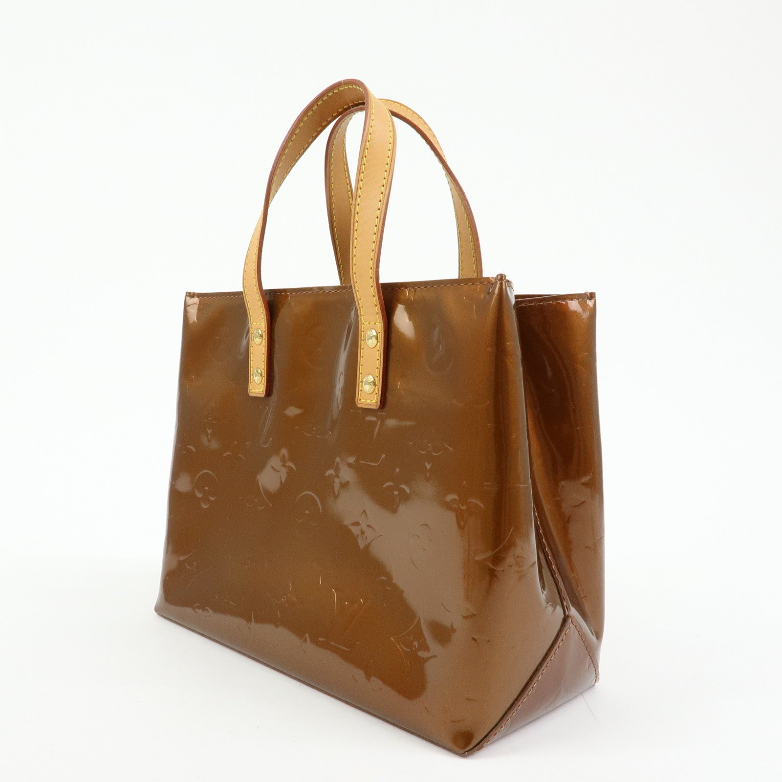 Louis Vuitton Monogram Vernis Reade PM Hand Bag Tote Bag Bronze M91146