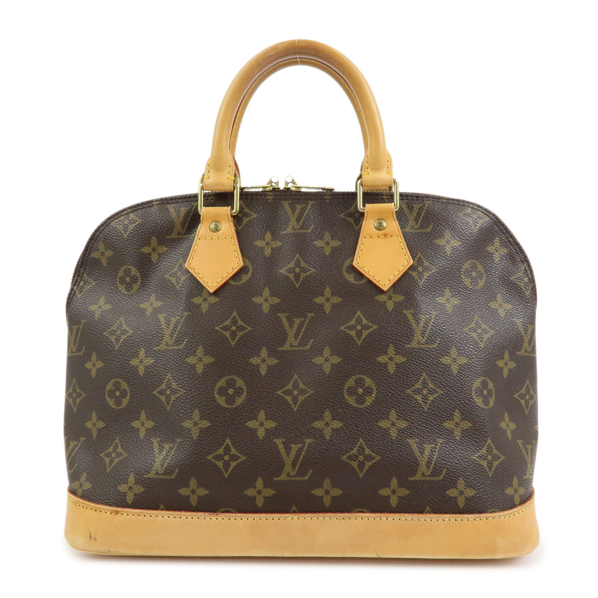 Louis Vuitton Monogram Alma Canvas Leather Hand Bag Brown M51130