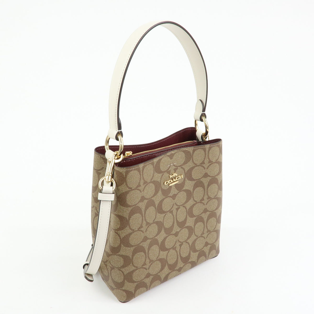 COACH Signature PVC Leather 2Way Shoulder Bag Hand Bag Beige Brown