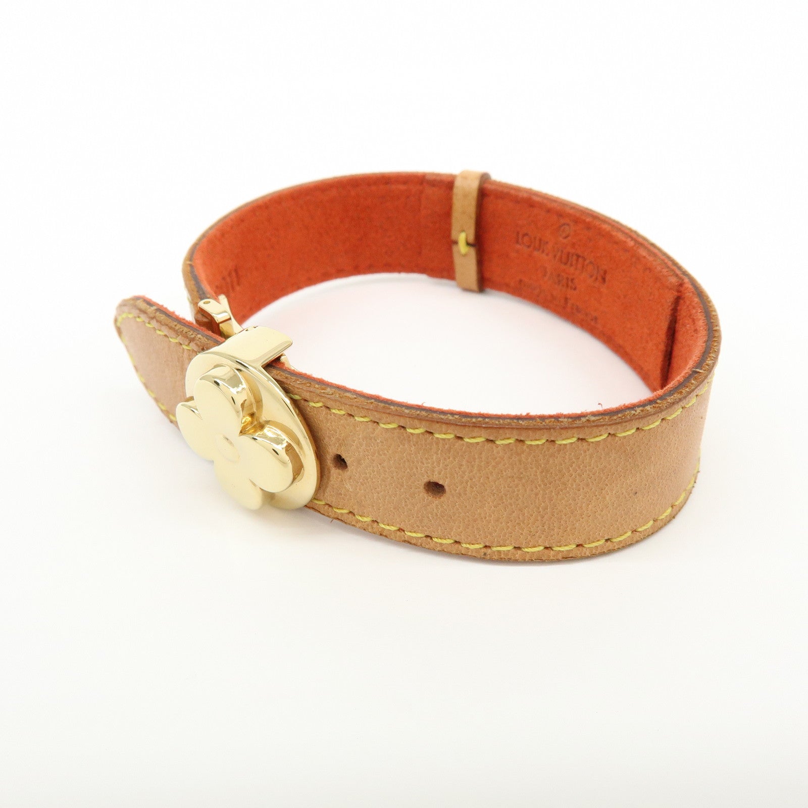 Louis Vuitton Monogram Leather Good Luck Bracelet Natural